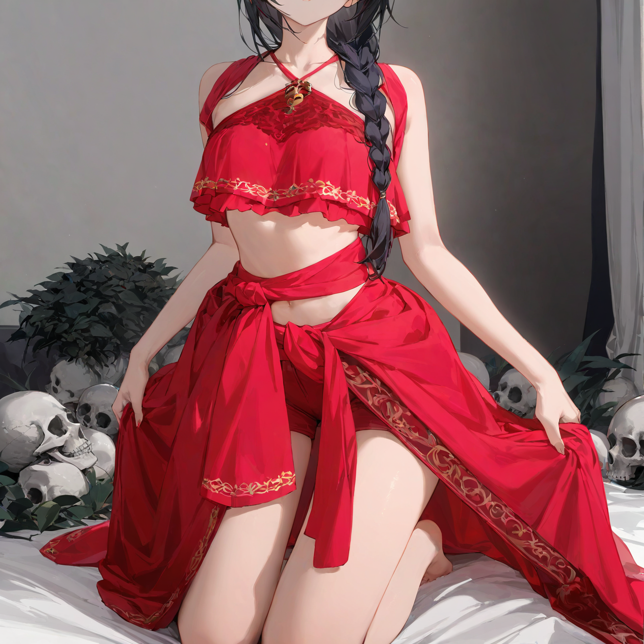 Sexy printed bellyband set