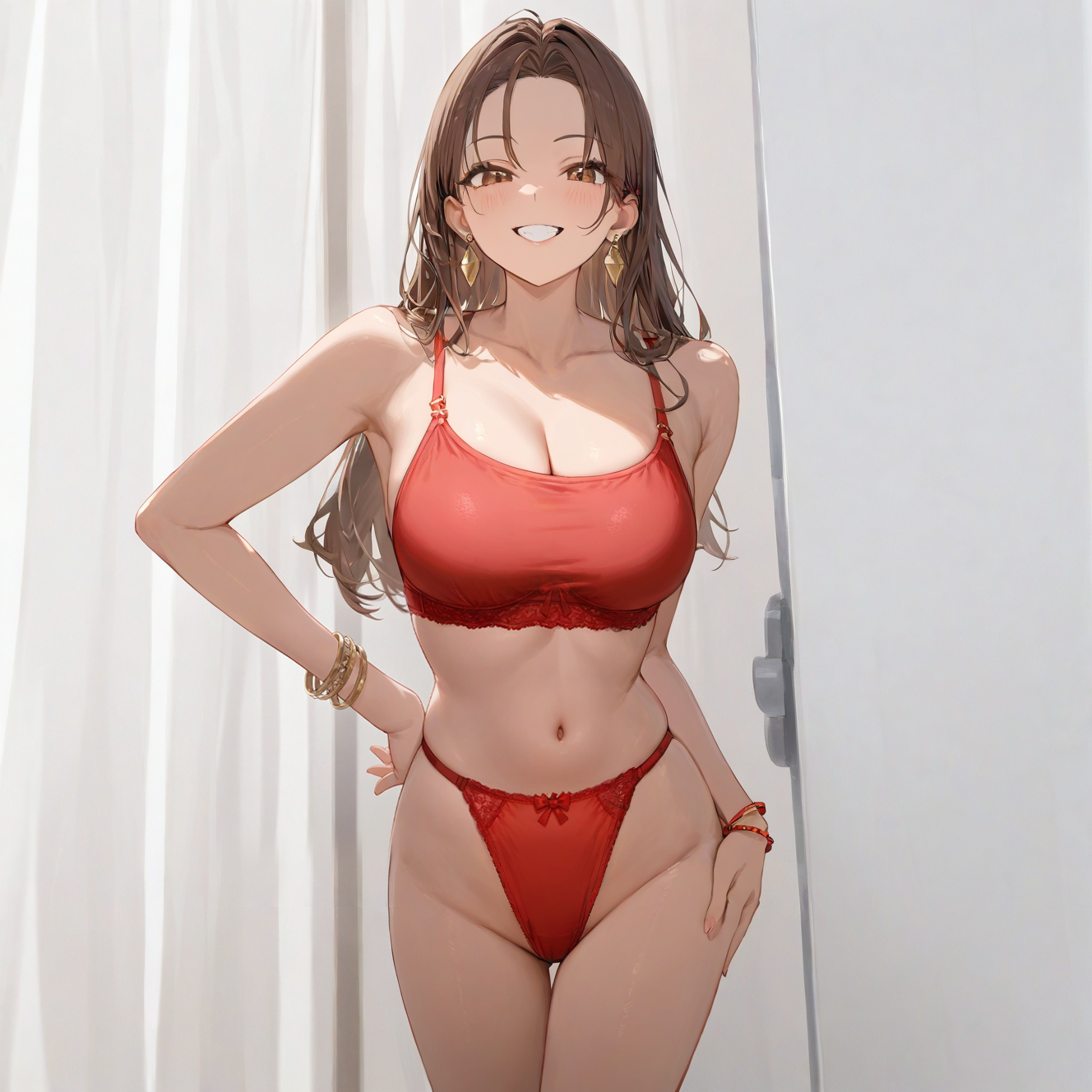 Mesh see-through suspenders two-piece set