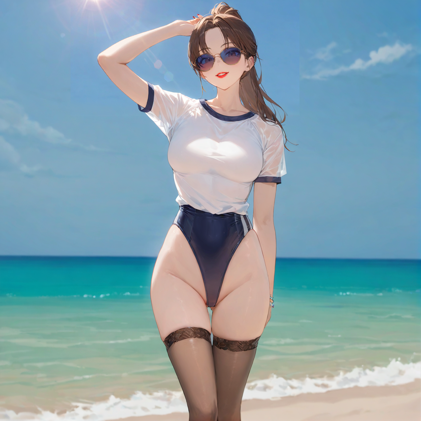 Summer beach one-piece swimsuit