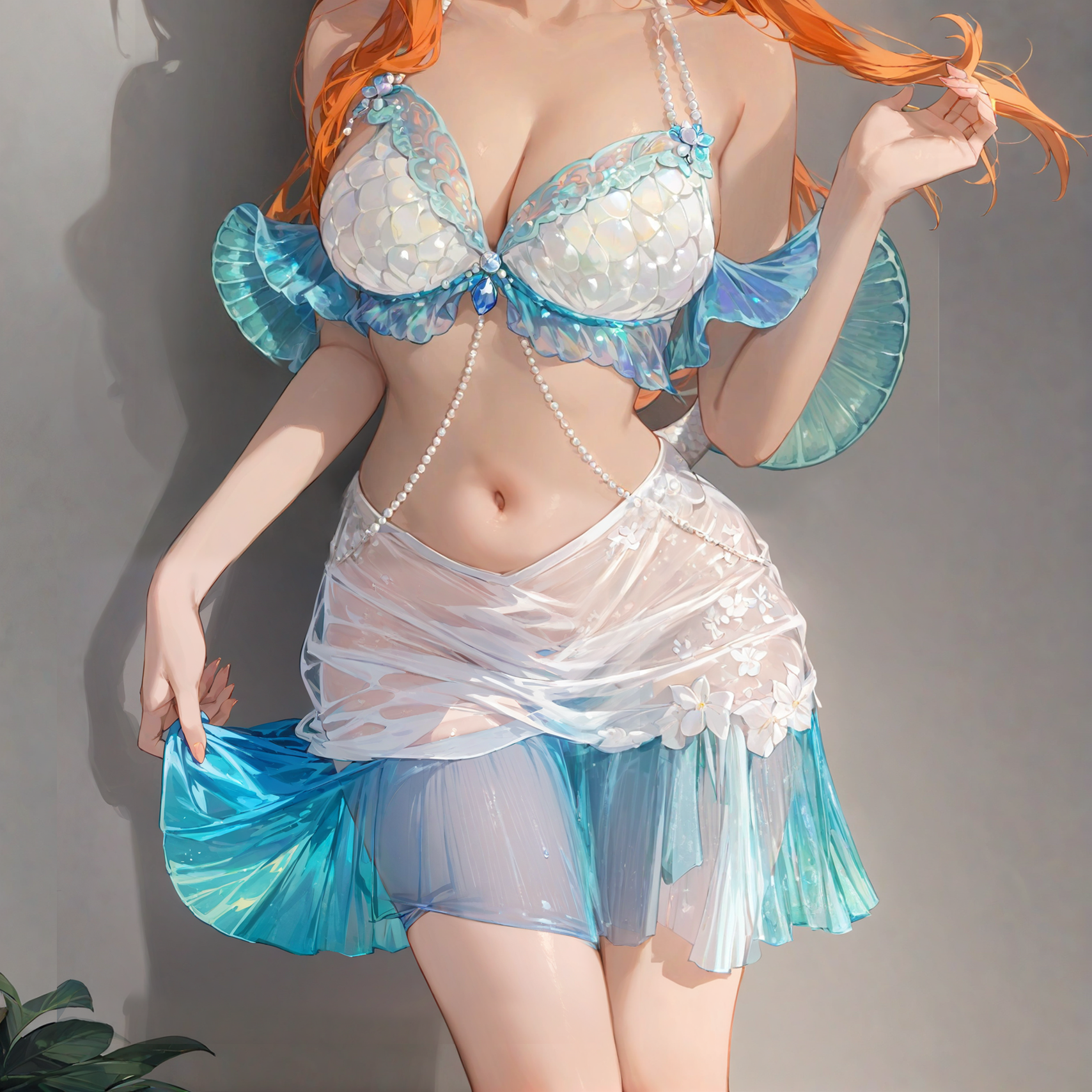 Fantasy mermaid fishtail hip skirt