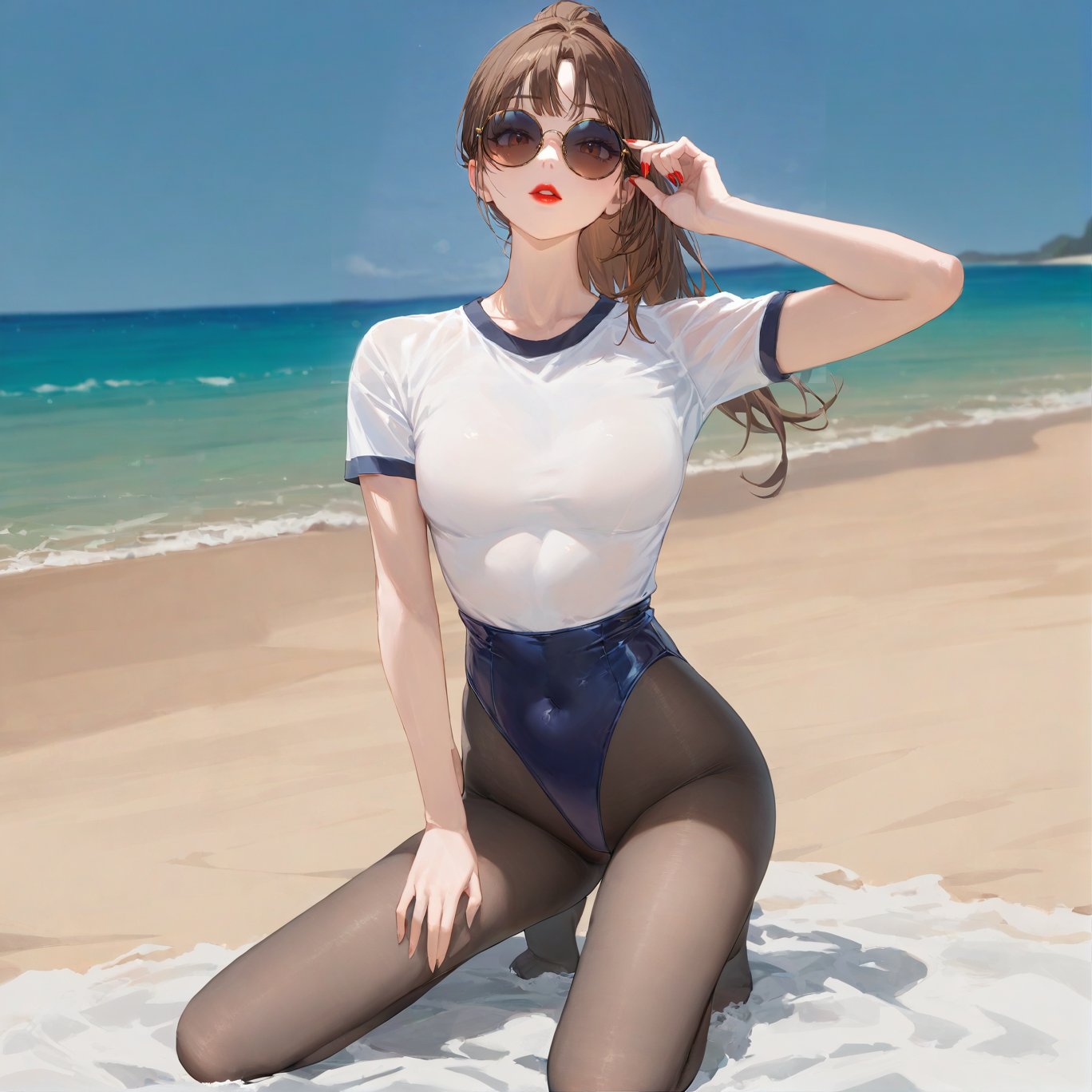 Summer beach one-piece swimsuit