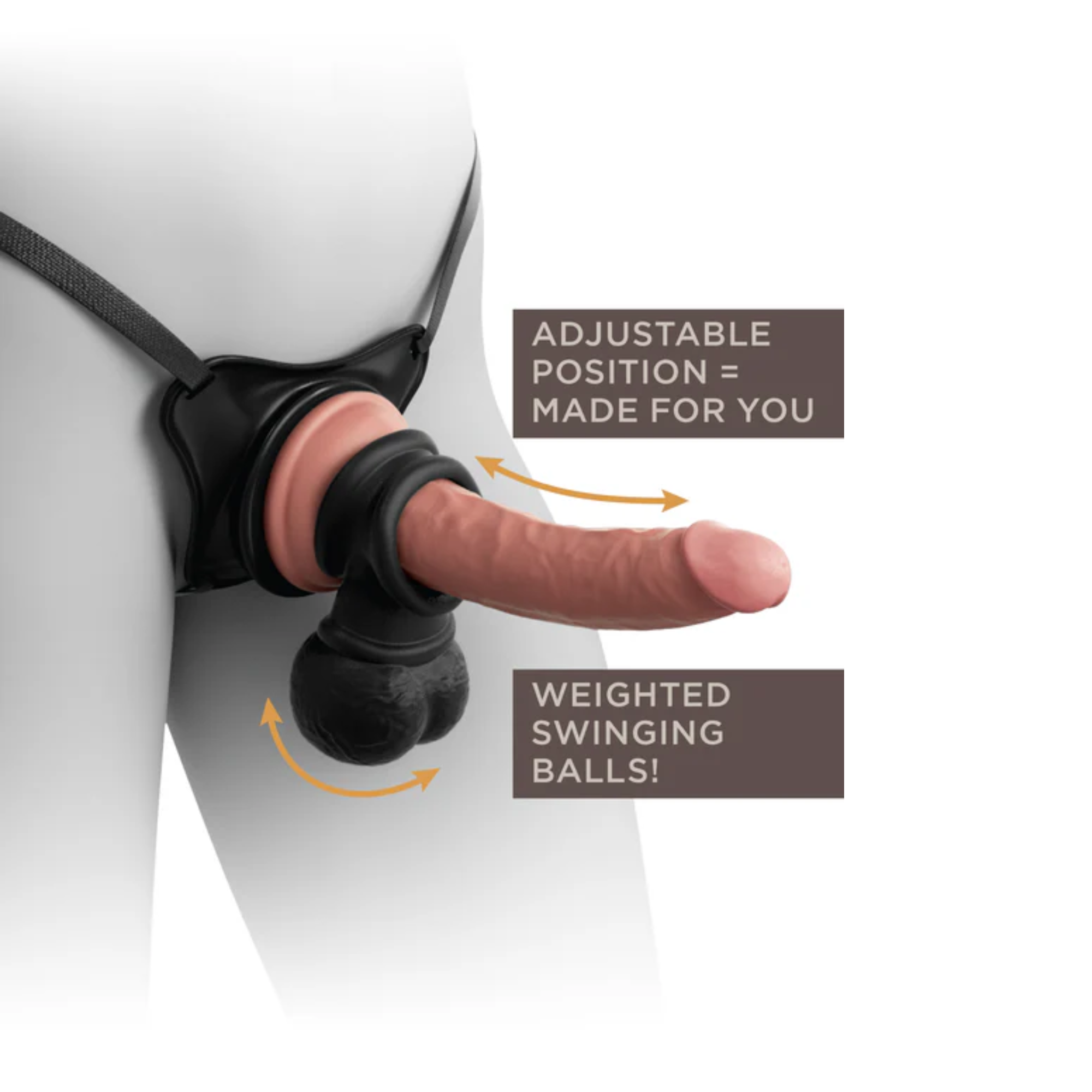 King Cock Deluxe Silicone Body Dock Strap-on Kit with Swinging Balls and 8" Dildo
