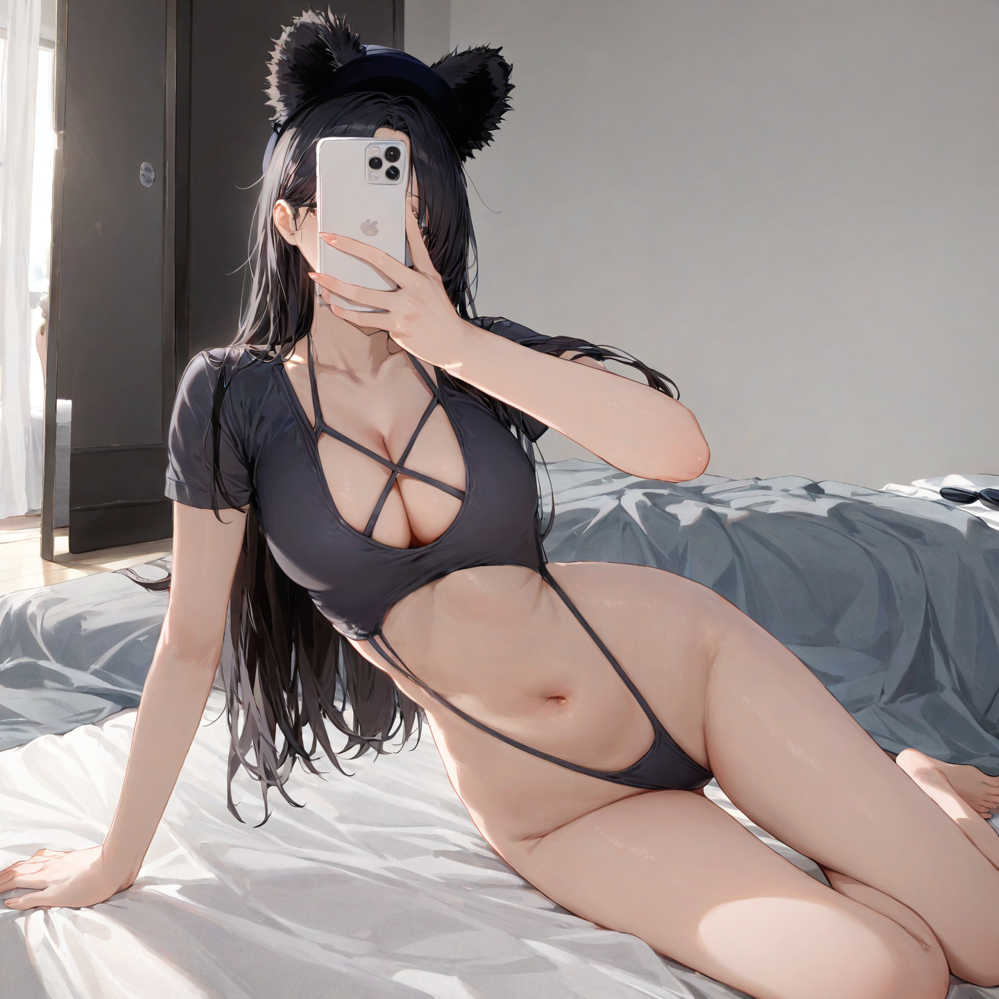 Lace-up hollow pajamas