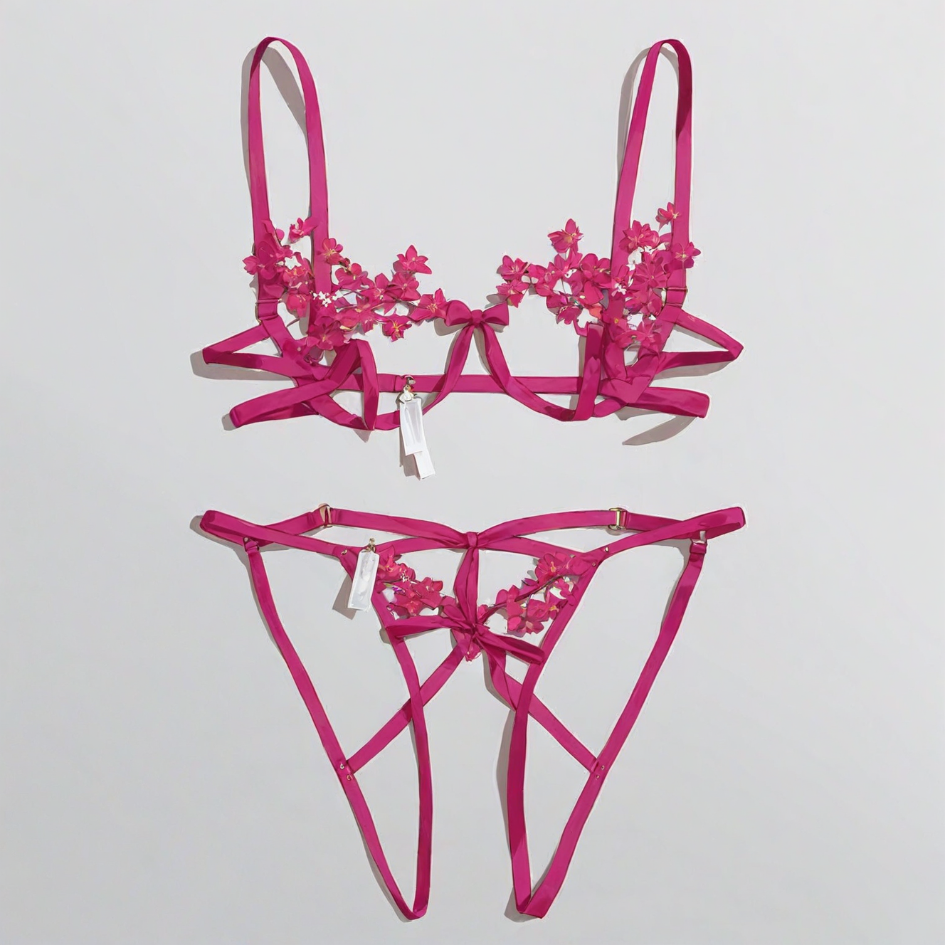 Lace silky underwear set