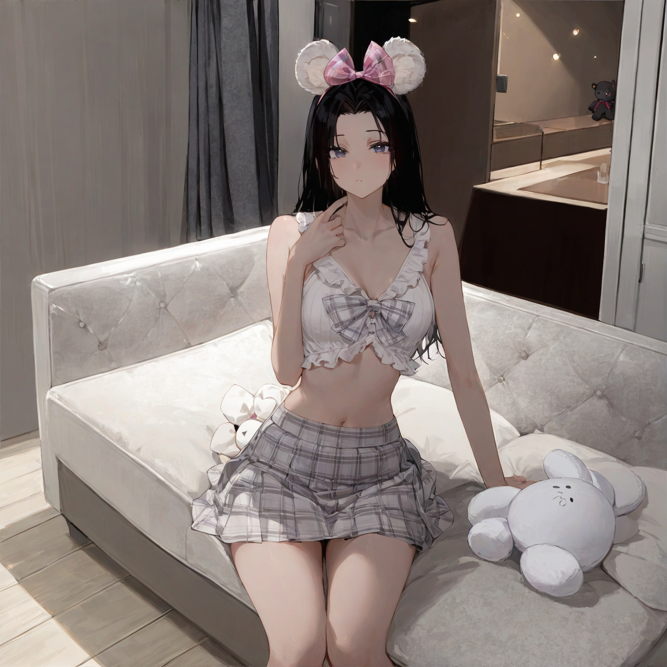 Lace-up hollow grid uniform