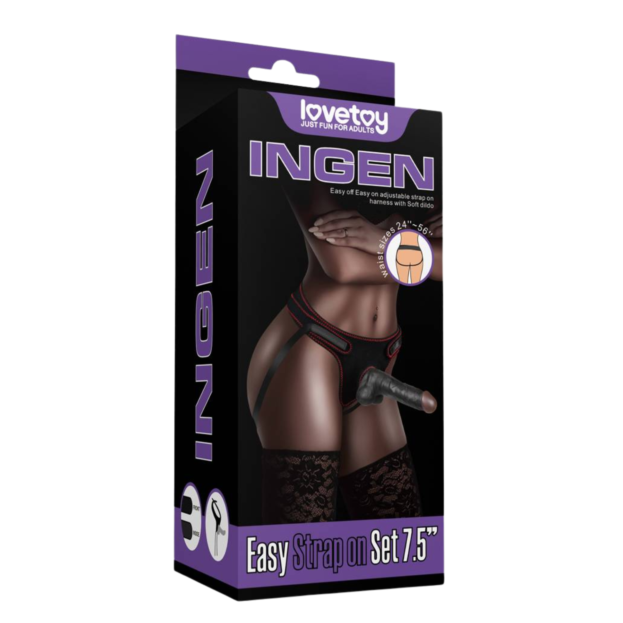 7.5 Inch Black Easy Strap-on Set