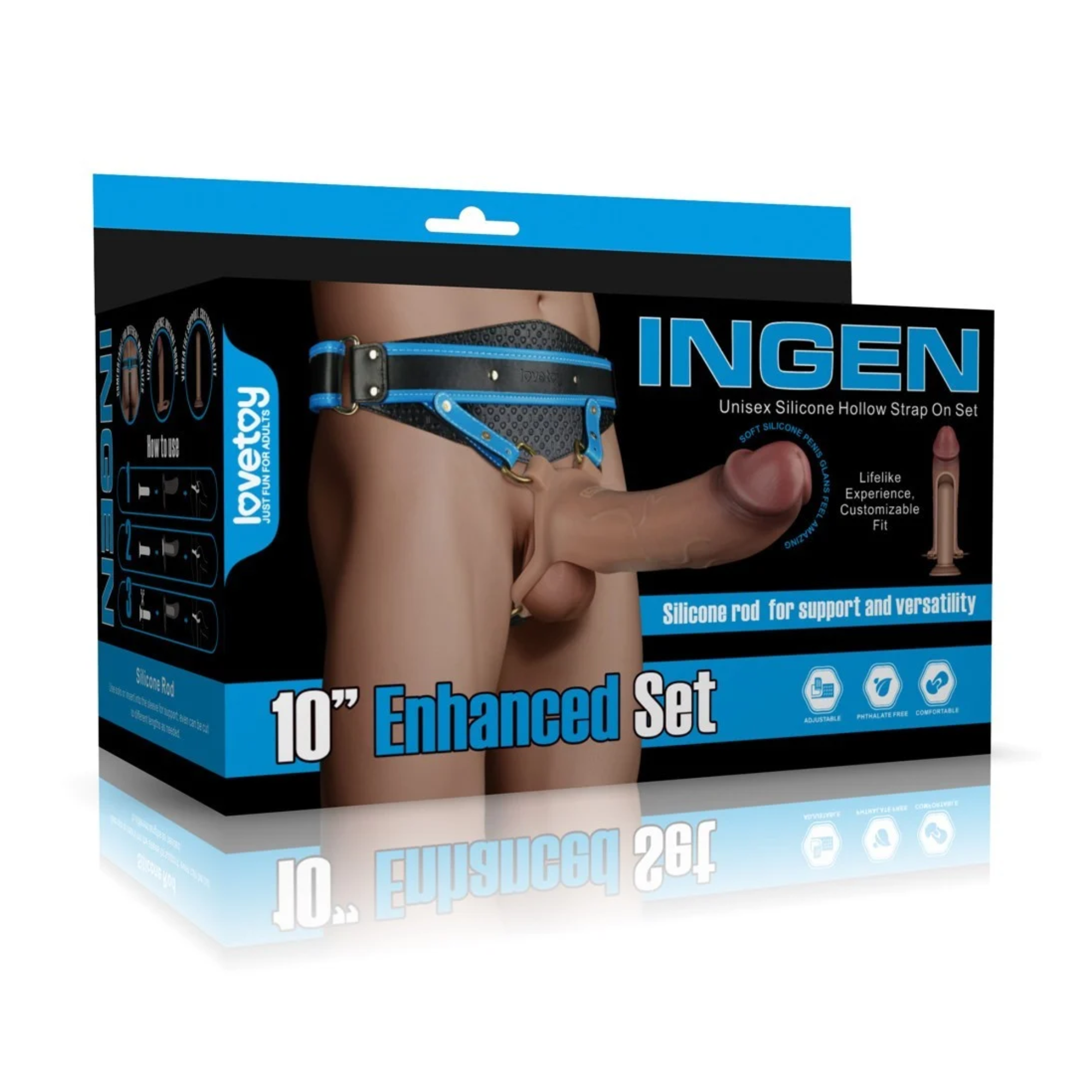 INGEN 10" Enhanced Hollow Strap-on Set