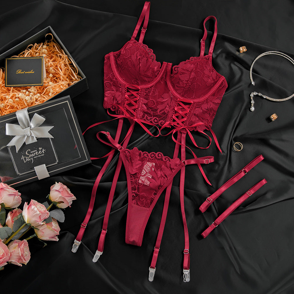 Lace drawstring waist and leg loop set