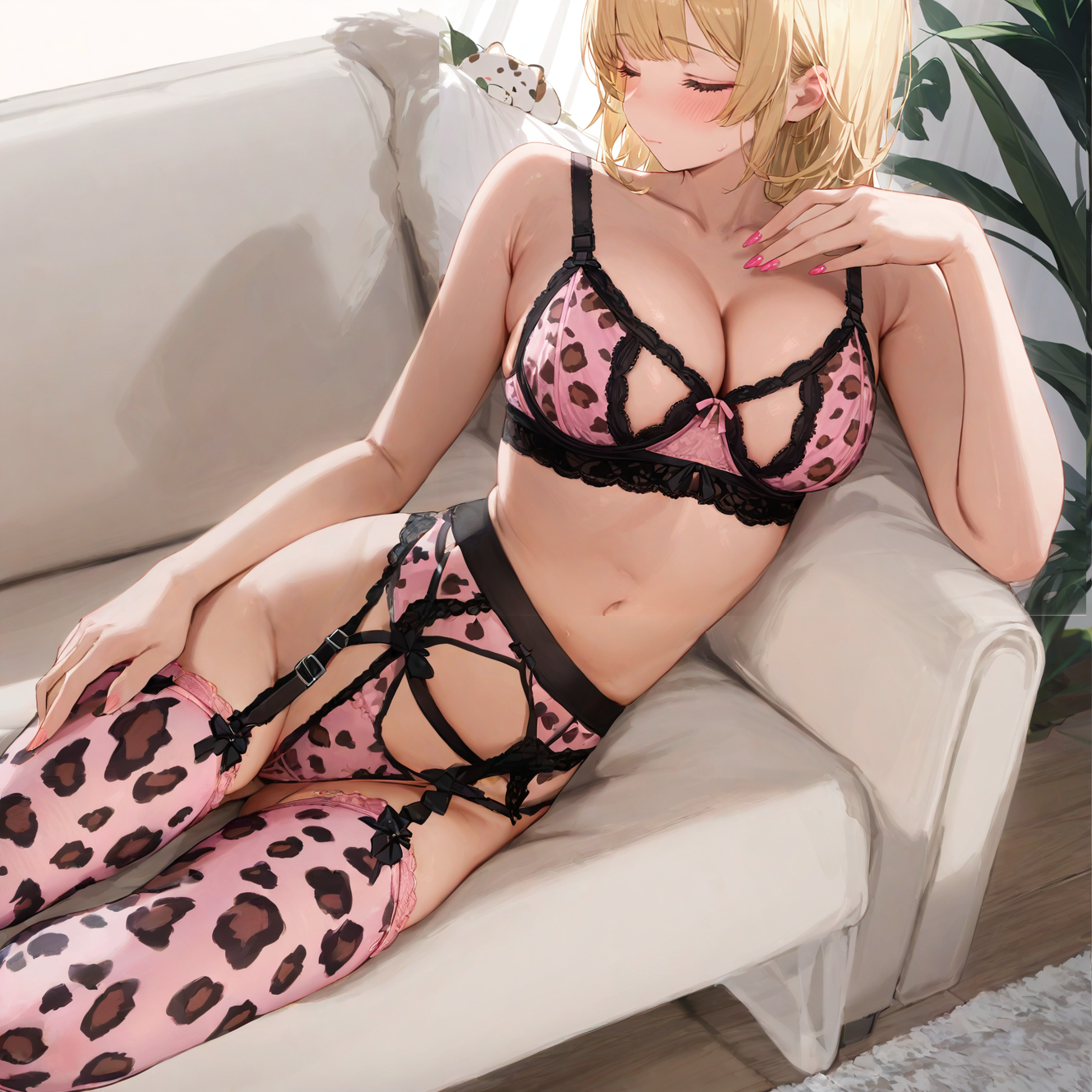 Leopard Print Mesh Shapewear Set