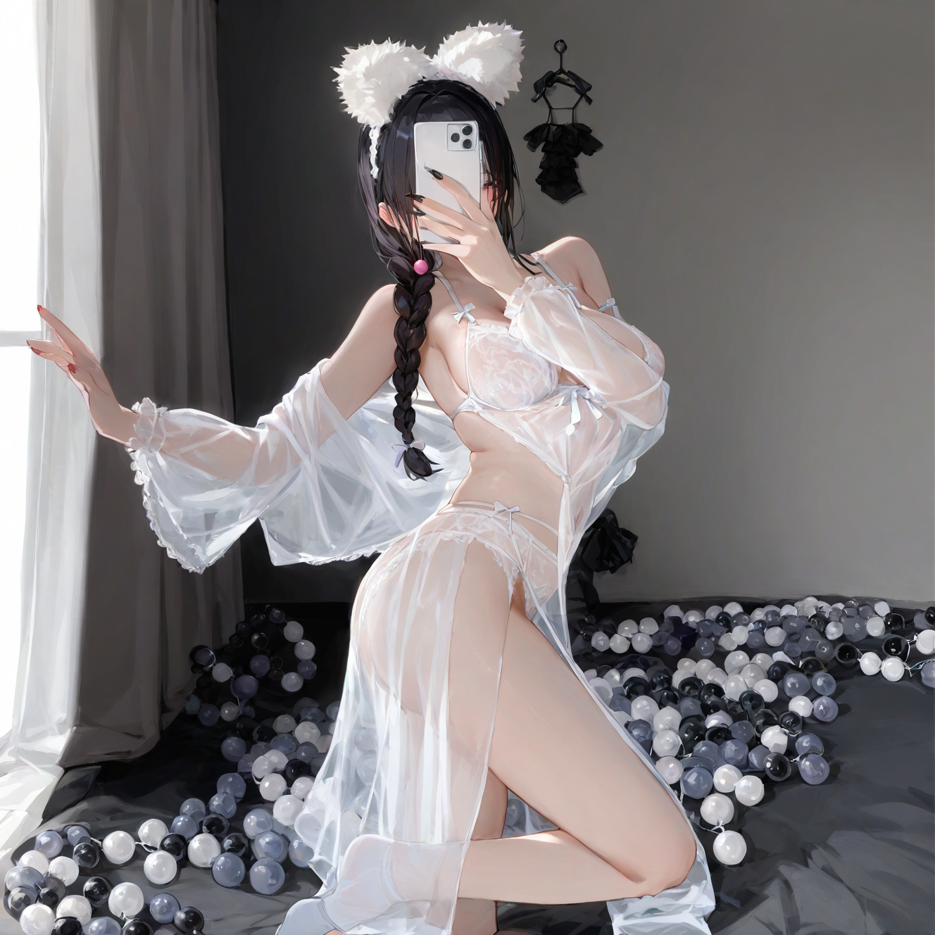 Soft yarn bathrobe bellyband set
