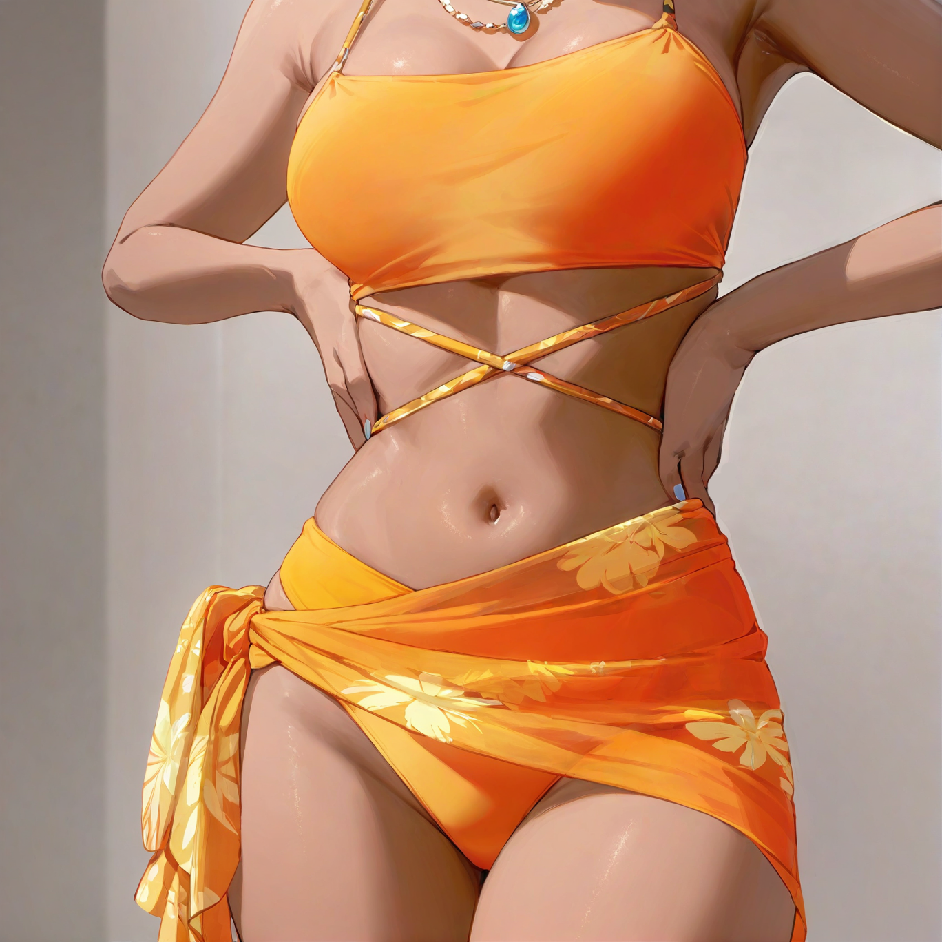 Tie-dyed mesh skirt bikini swimsuit