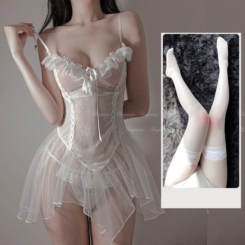 lace gauze skirt pajamas