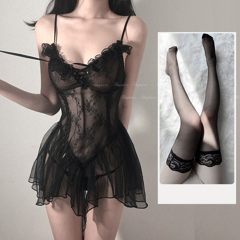 lace gauze skirt pajamas