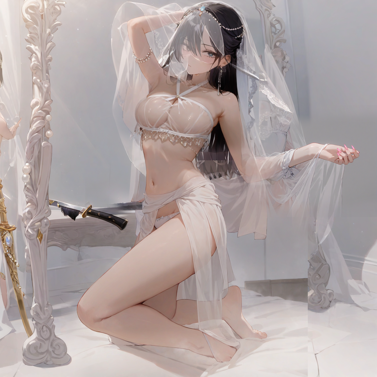 Pearl bellyband skirt set