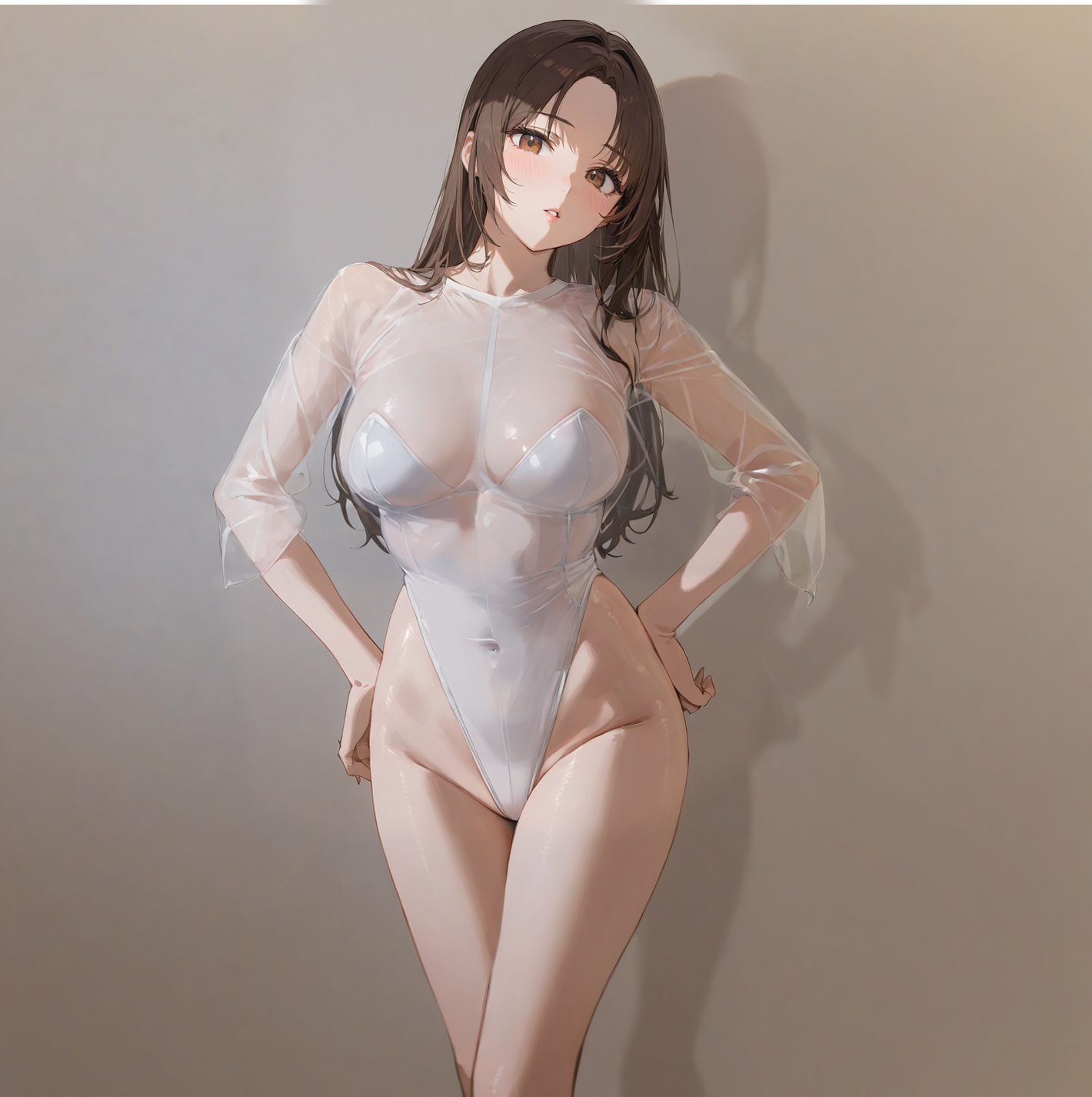 Shiny hollow bodysuit uniform