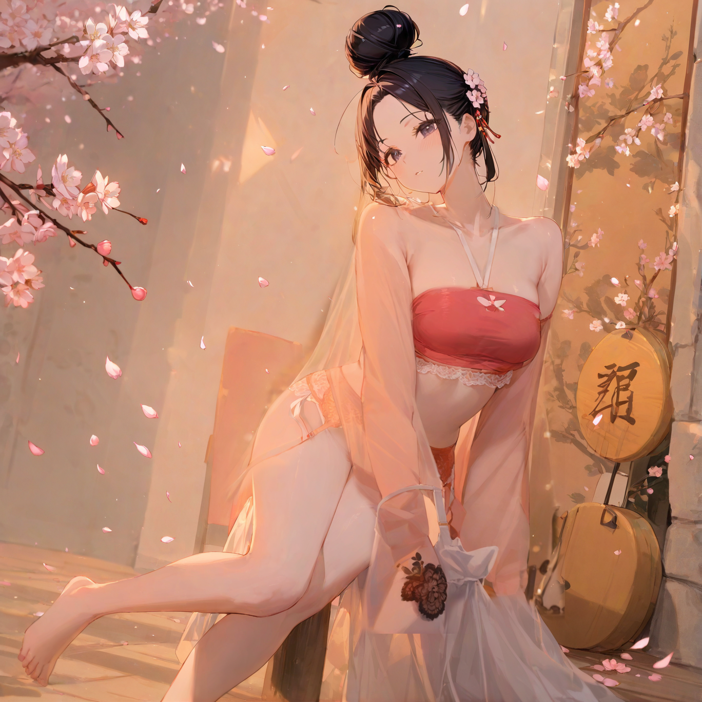 Suspender skirt tassel bellyband set