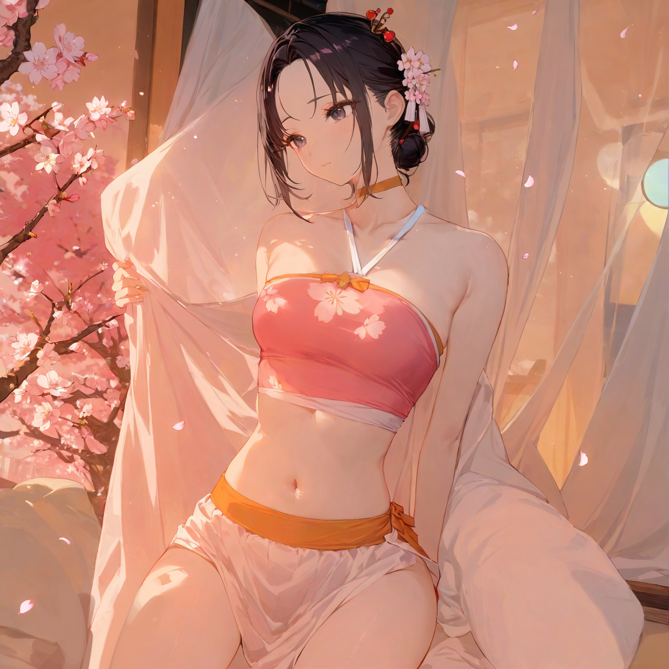 Suspender skirt tassel bellyband set