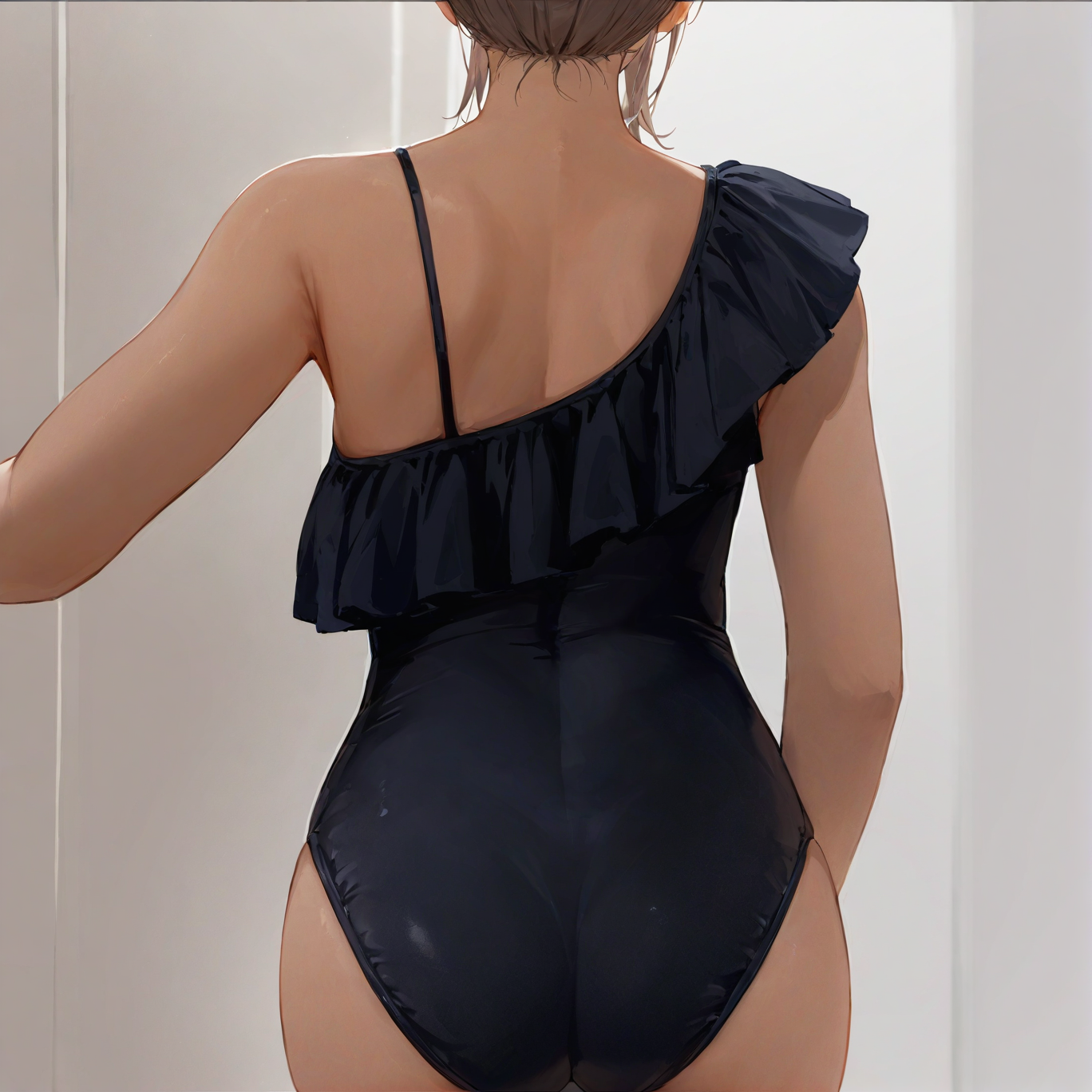 Halter stitching swimsuit