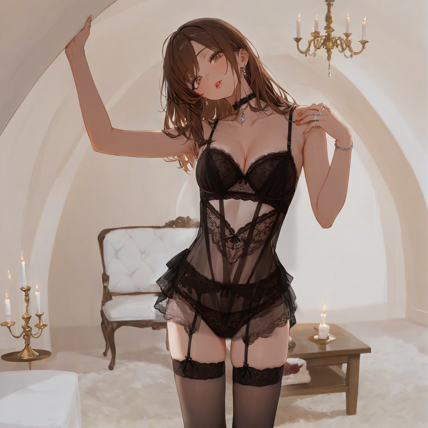 Jazmine's Sheer Bustier Set