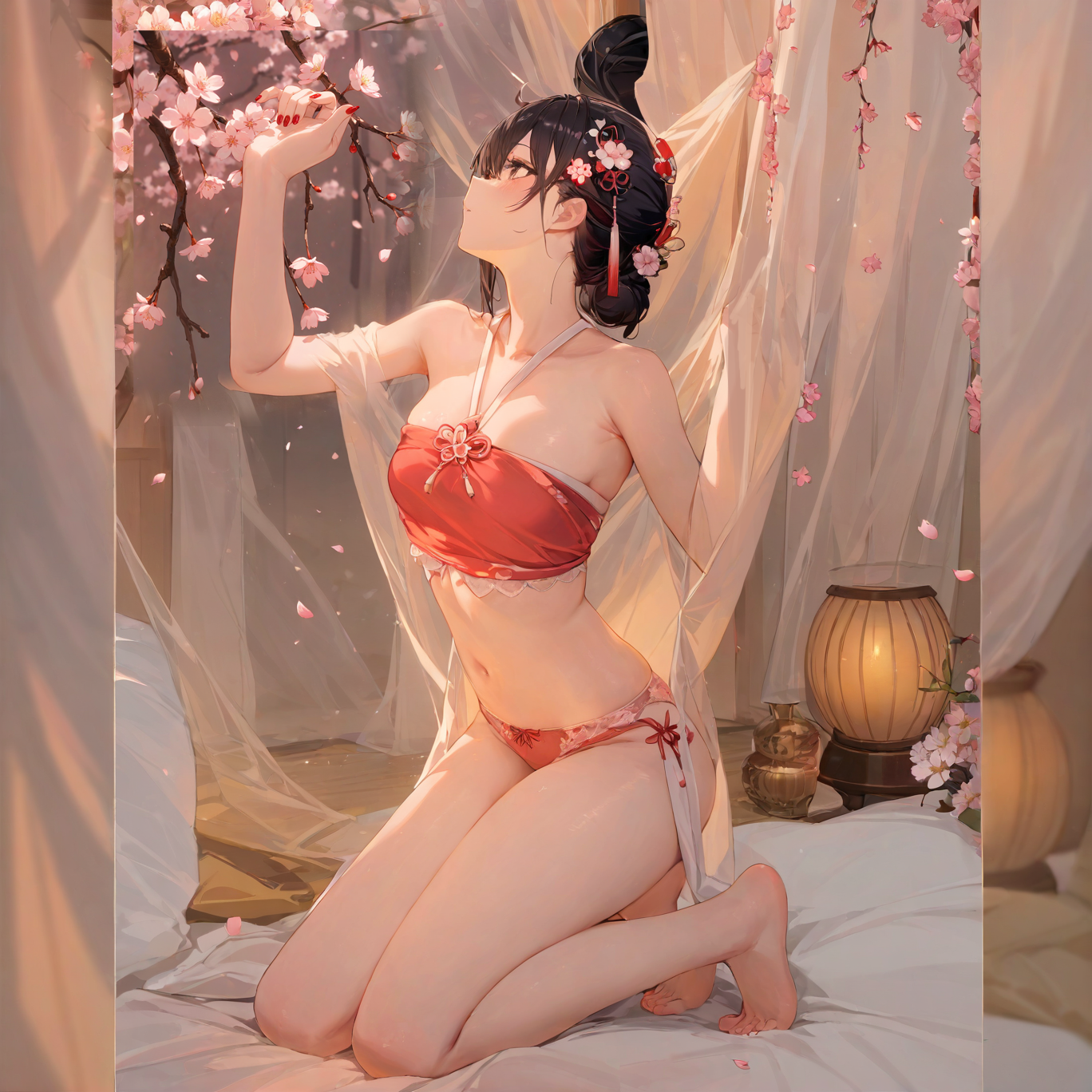 Suspender skirt tassel bellyband set