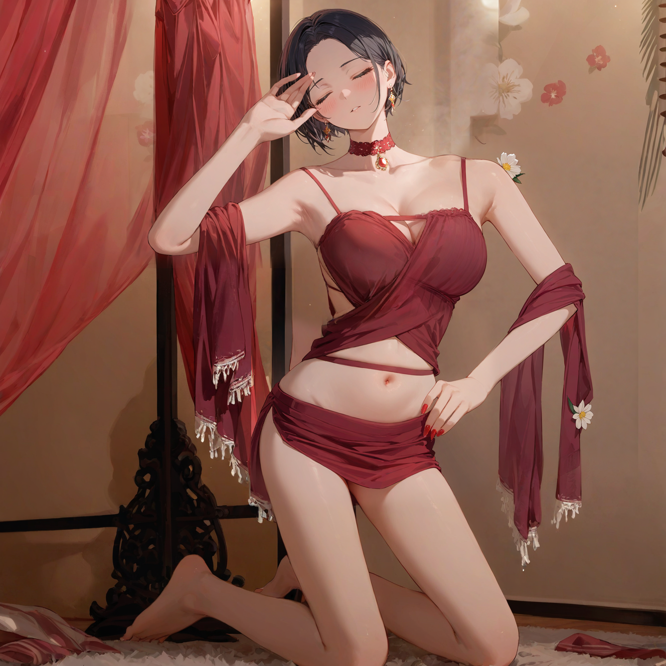 Pearl mesh pajamas set