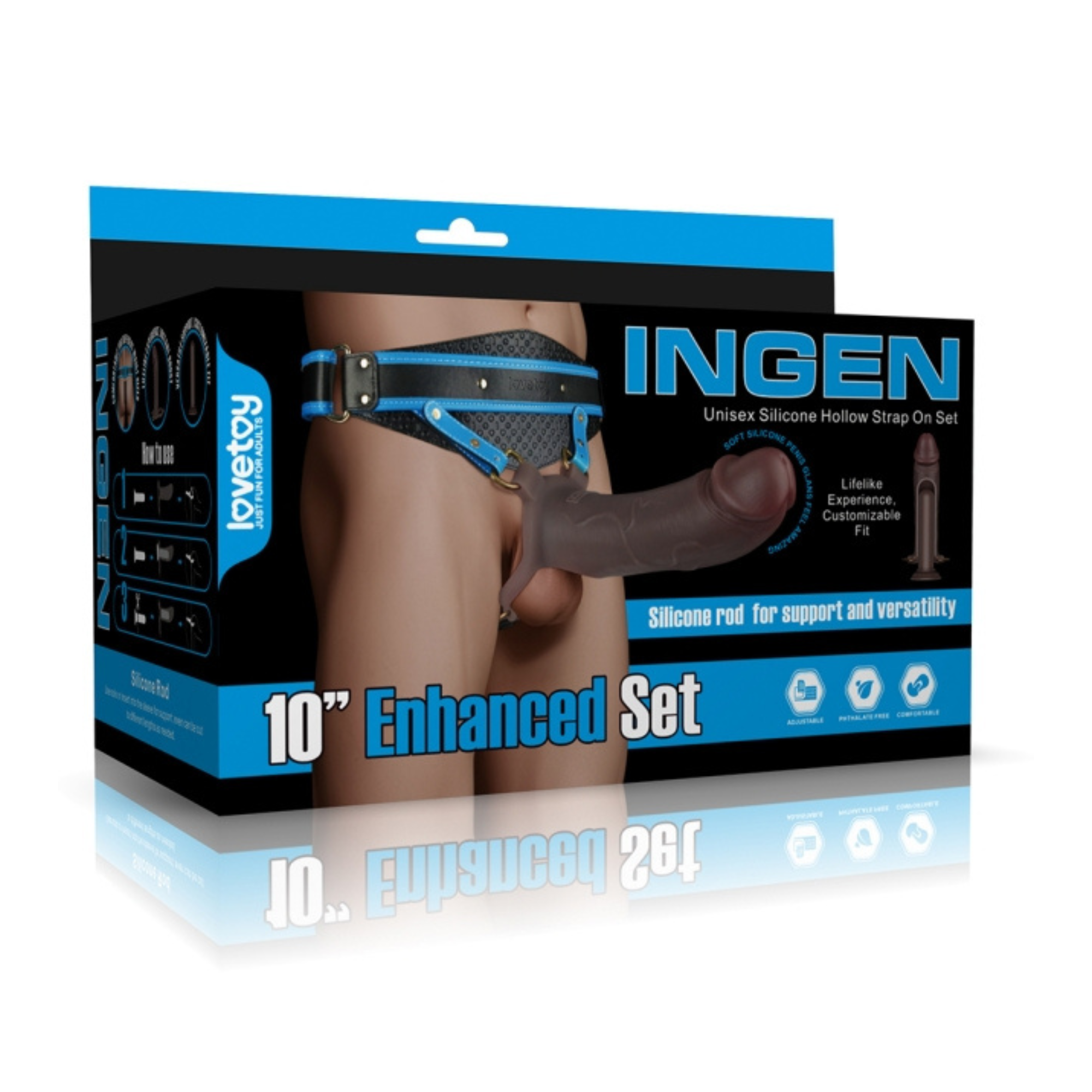 INGEN 10" Enhanced Hollow Strap-on Set