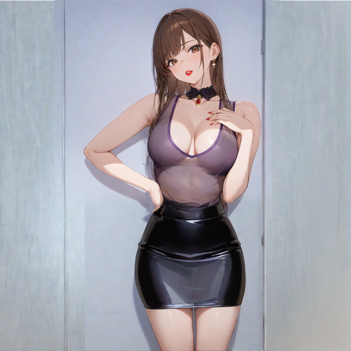 Reversible glossy nightgown