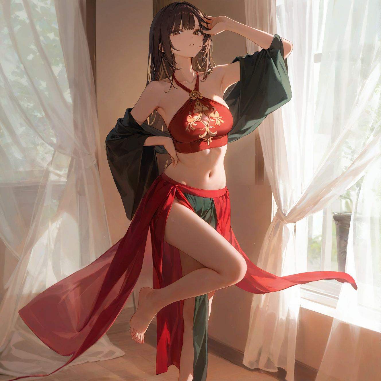 Printed translucent bellyband set