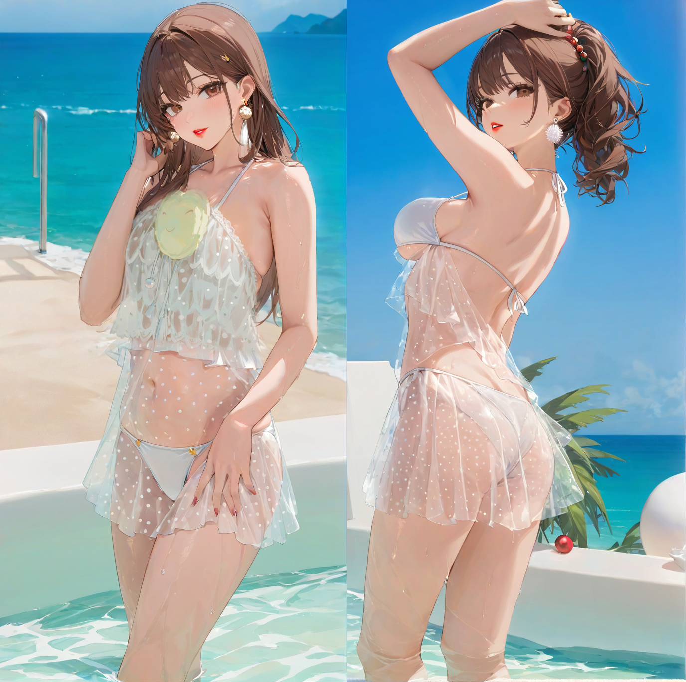 Polka dot tassel holiday tulle skirt