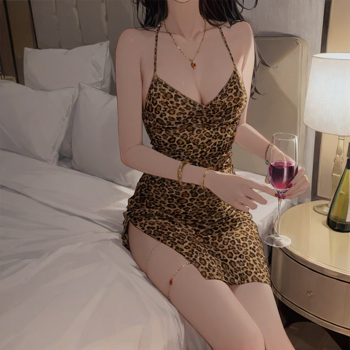 Leopard print stockings sexy lingerie