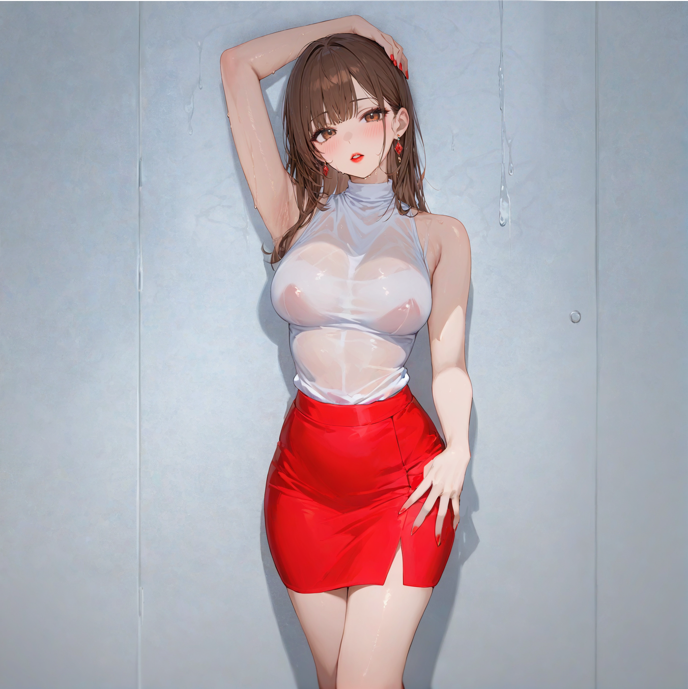 Reversible glossy nightgown