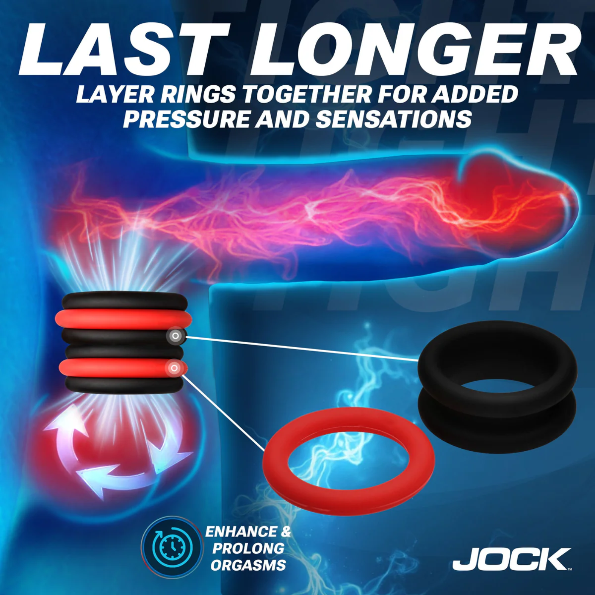 Jock Enhancers 2-in-1 Silicone Cock Ring Set