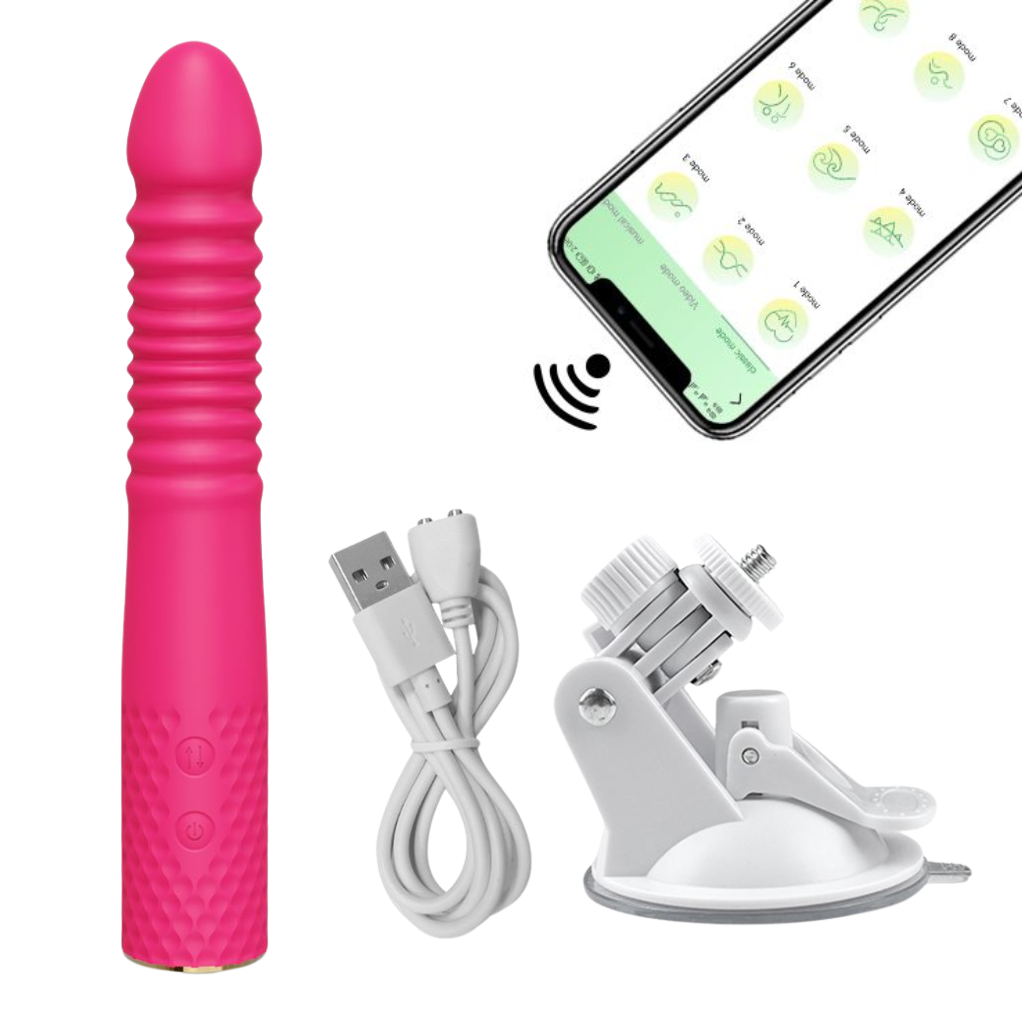 Thrusting and Vibrating Suction Cup Dildo - Easy, Deep, Hands-free O's!