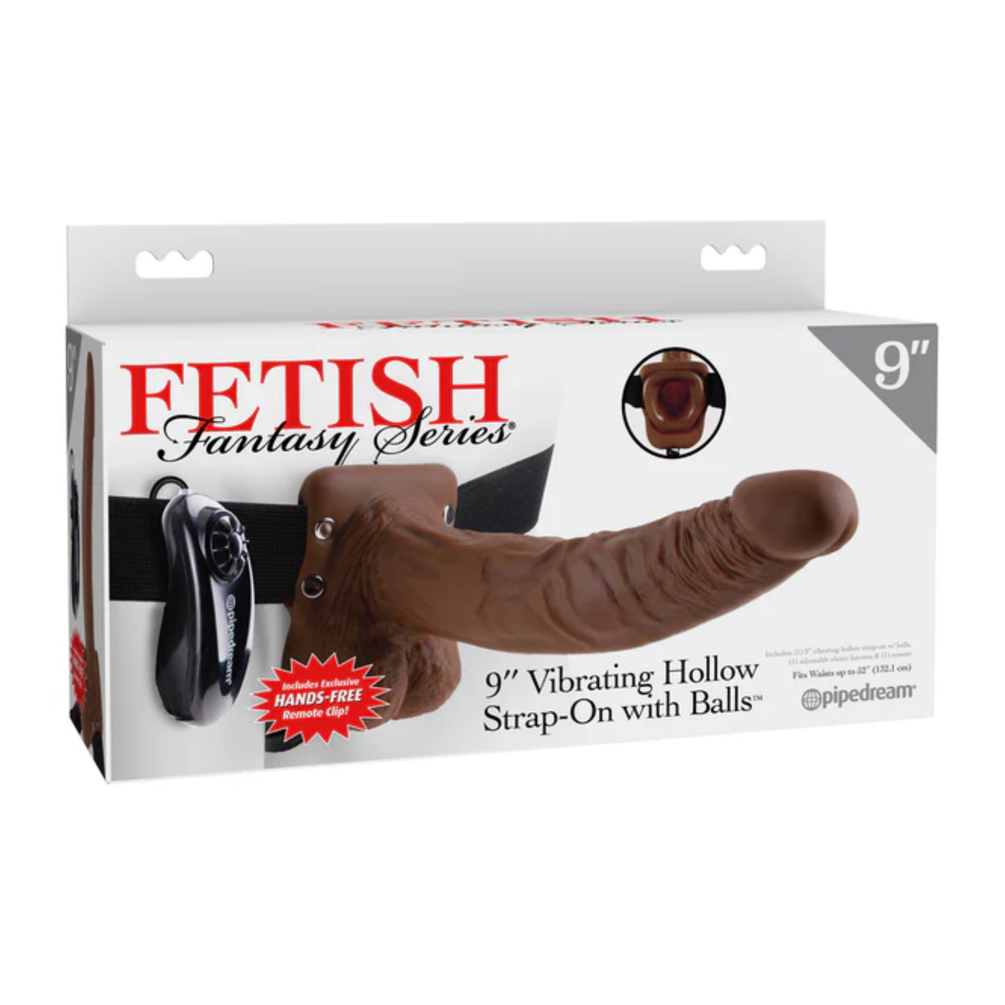Fetish Fantasy 9" Vibrating Hollow Strap-On With Balls