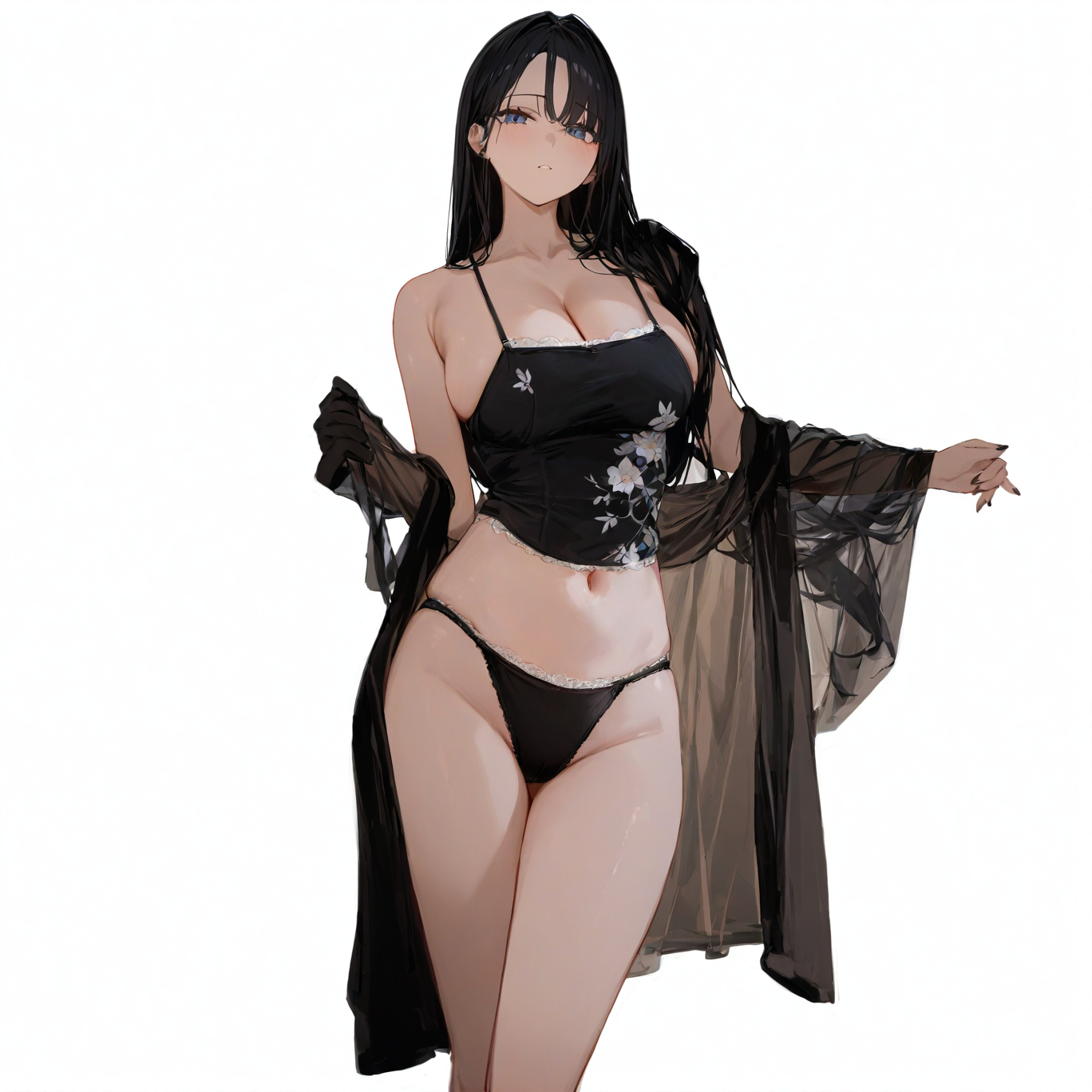 Bathrobe embroidered bellyband set