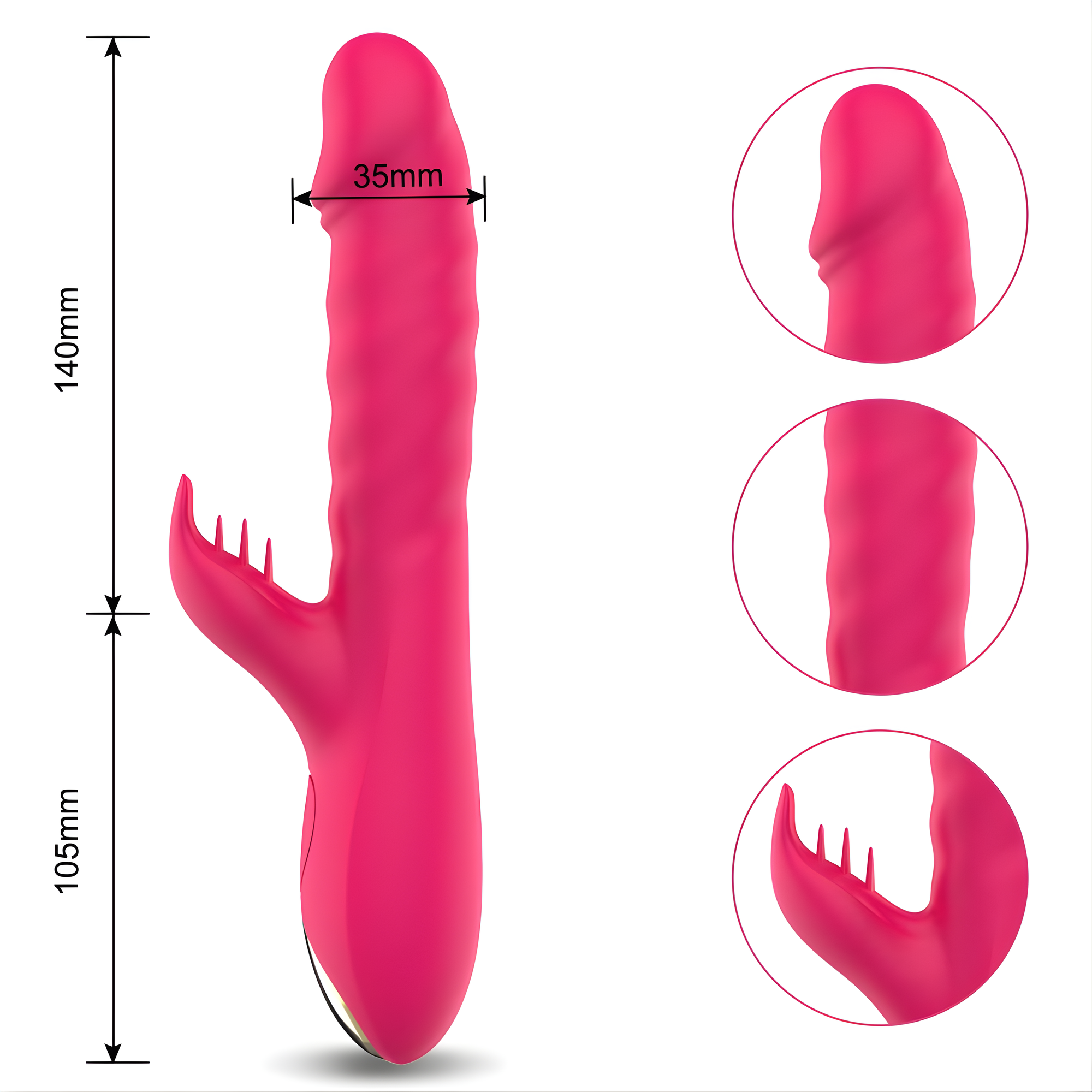 Thrusting Spinning Licking Dual Action Vibrator - Rolling Beads Massage Inner Walls with Every Thrust!