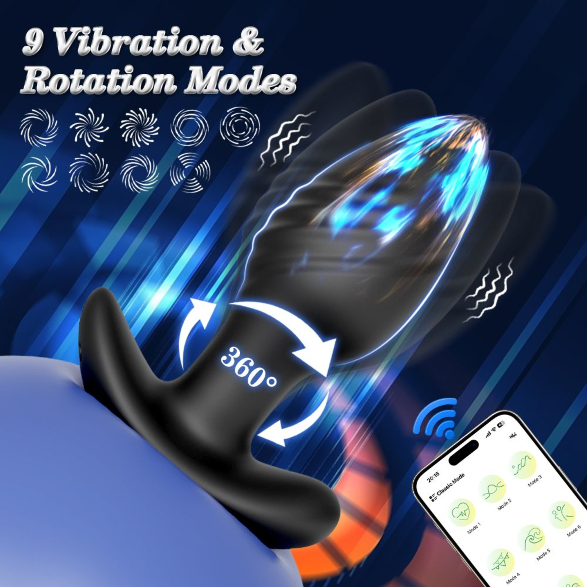 Vibrating & Rotating Bluetooth Butt Plug - Rotates Against Your P-Spot!