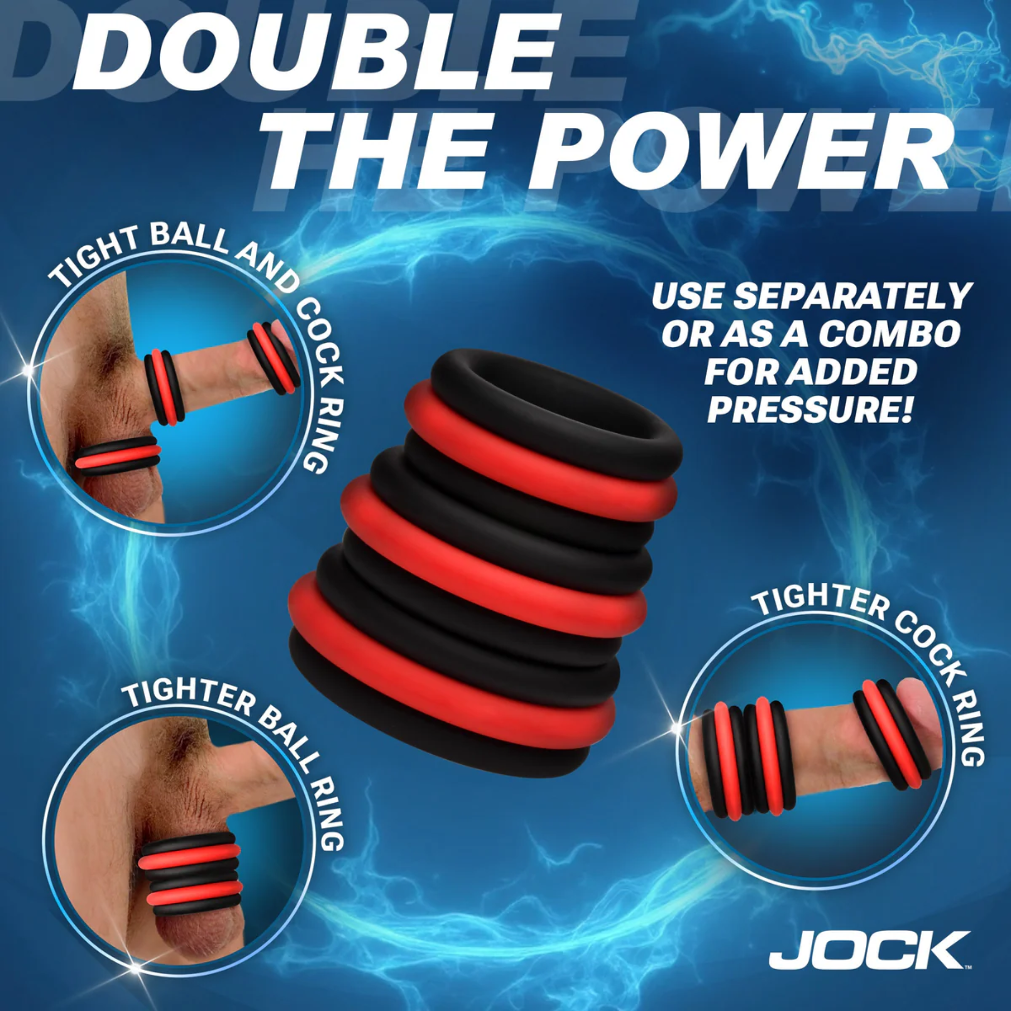 Jock Enhancers 2-in-1 Silicone Cock Ring Set