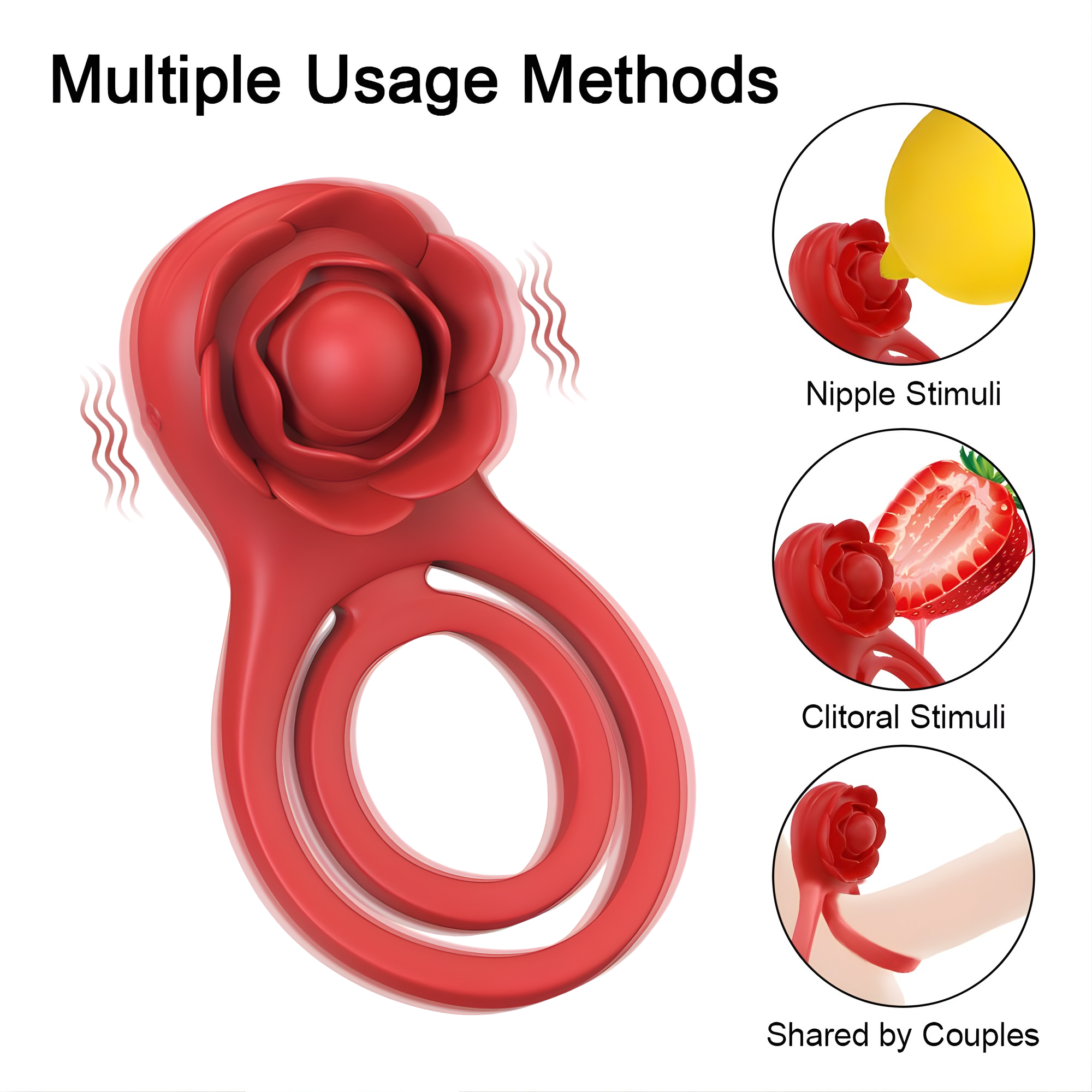 Flower Double C-Ring - Clit Stimulation For Her & Enhanced Erections For You!