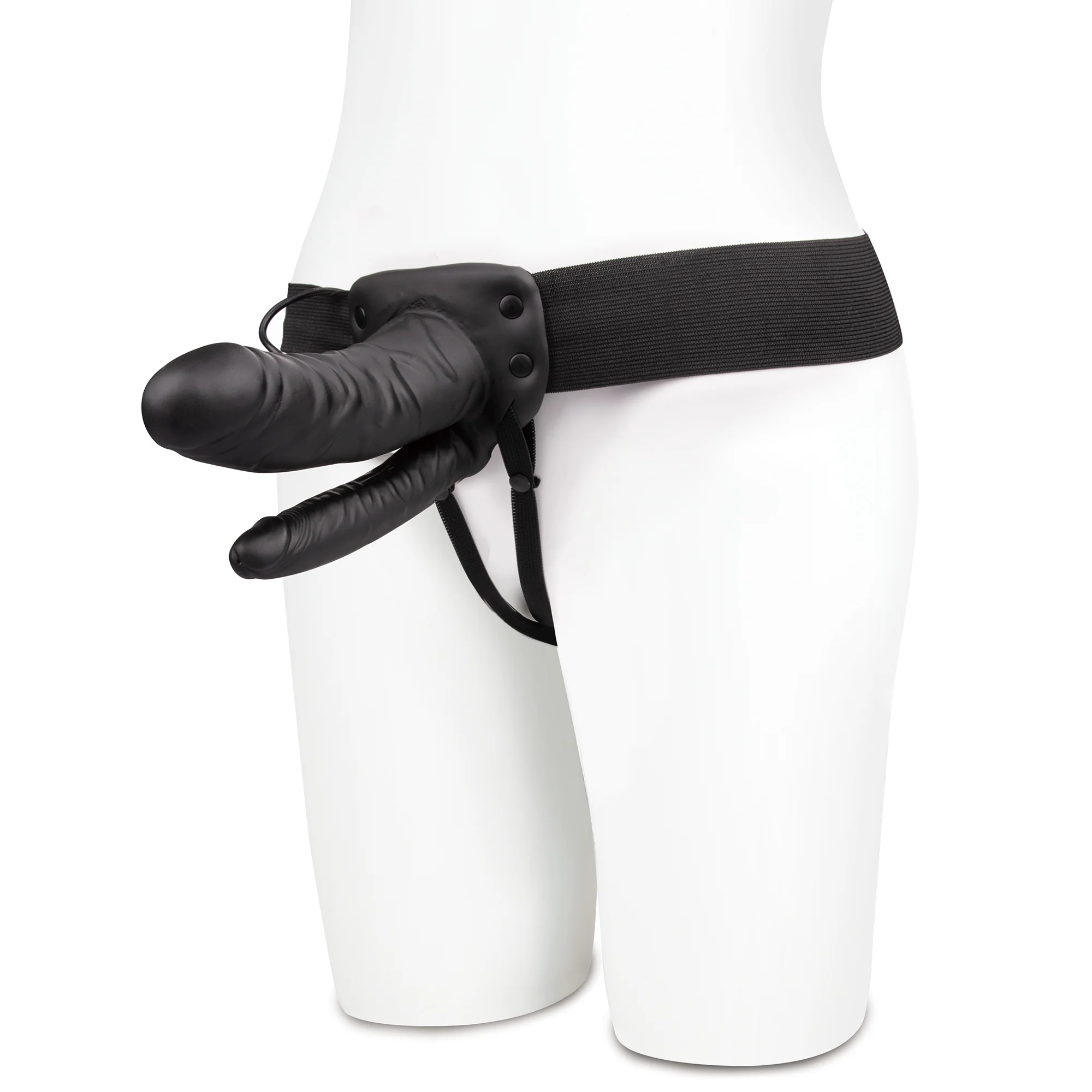Unisex Vibrating Hollow Double Penetration Strap-On Dildo