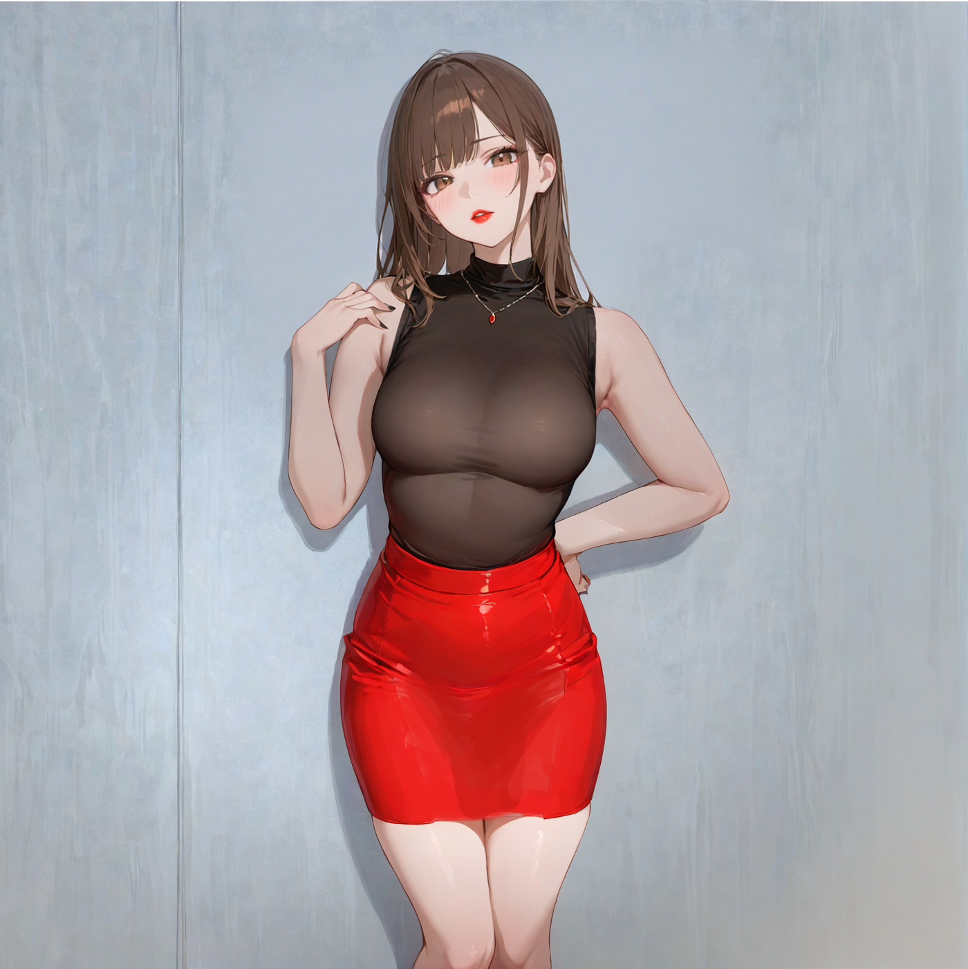 Reversible glossy nightgown