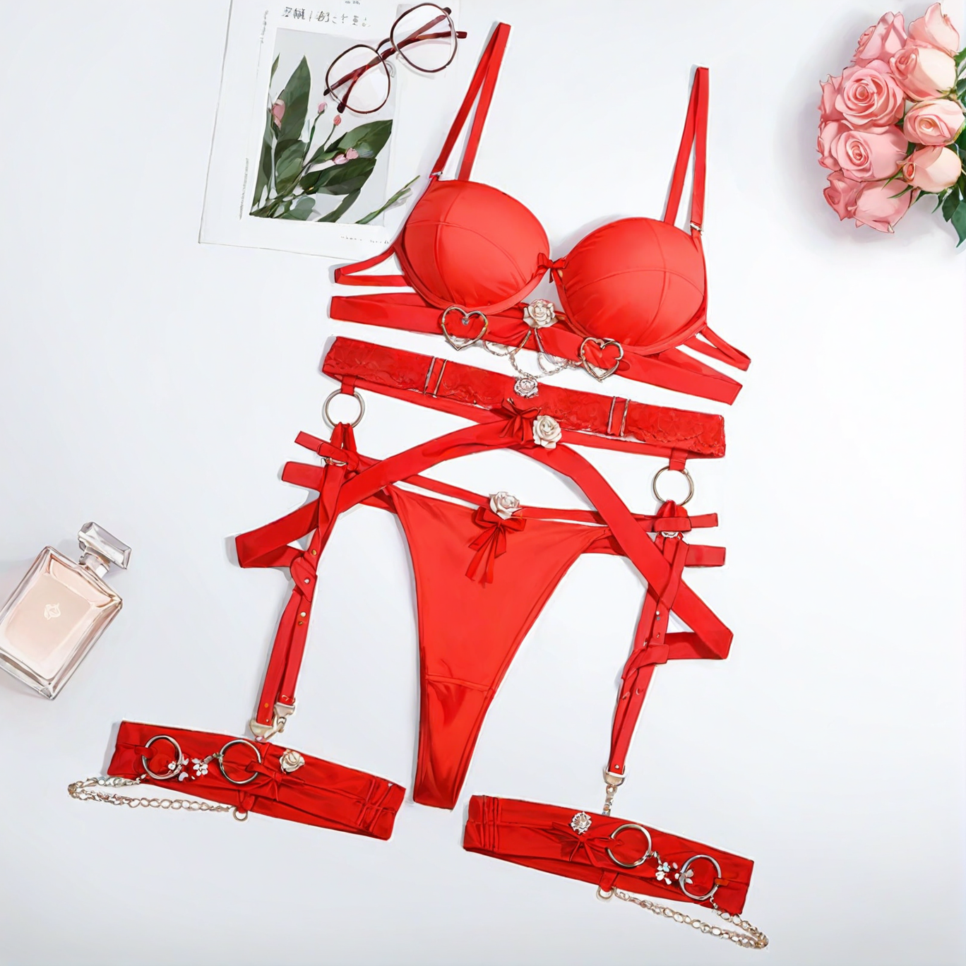 Chain Accessory Lingerie Set