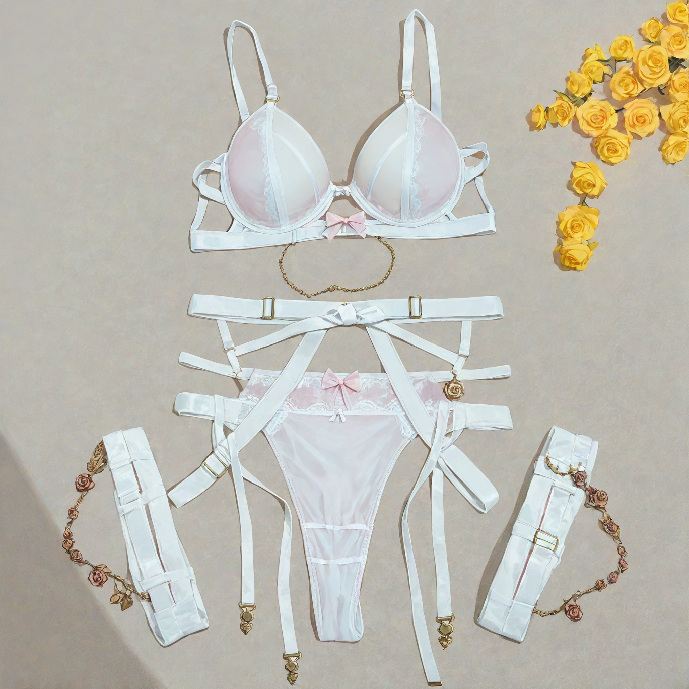 Chain Accessory Lingerie Set
