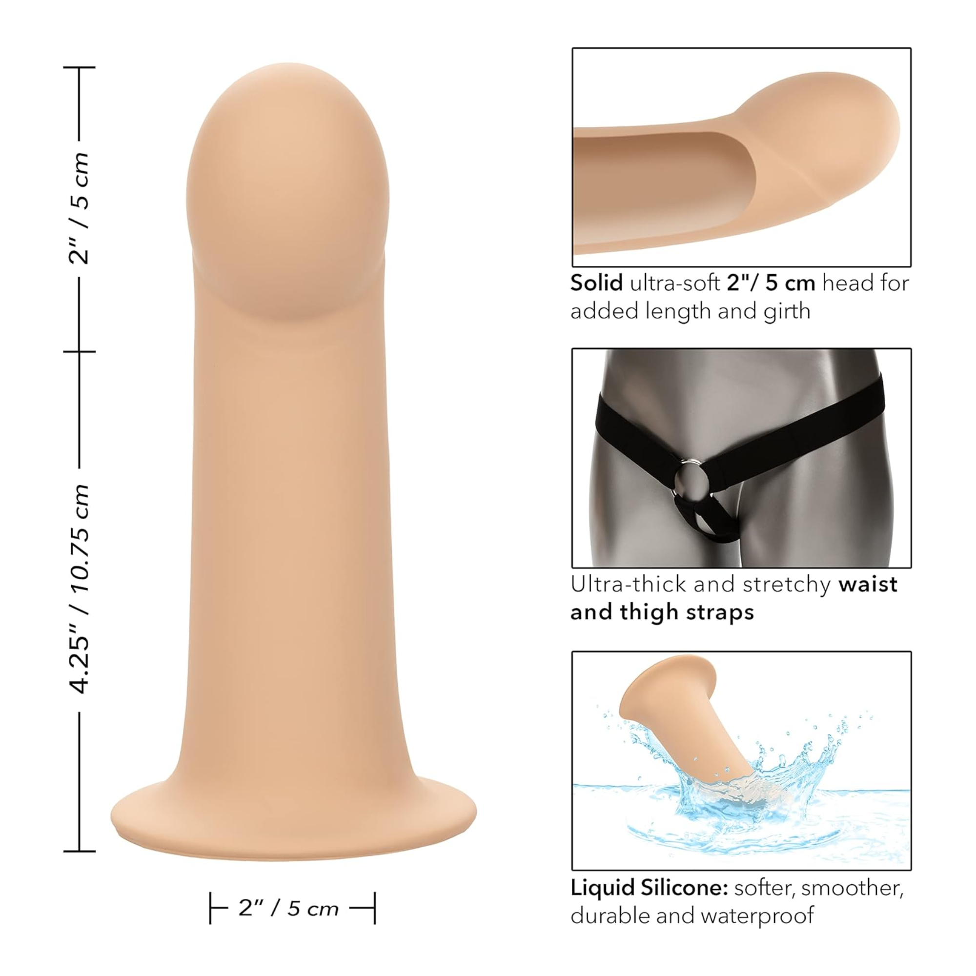 Performance Maxx Smooth Extension with Harness - Manage E.D. with 2 Extra Inches at the Tip!