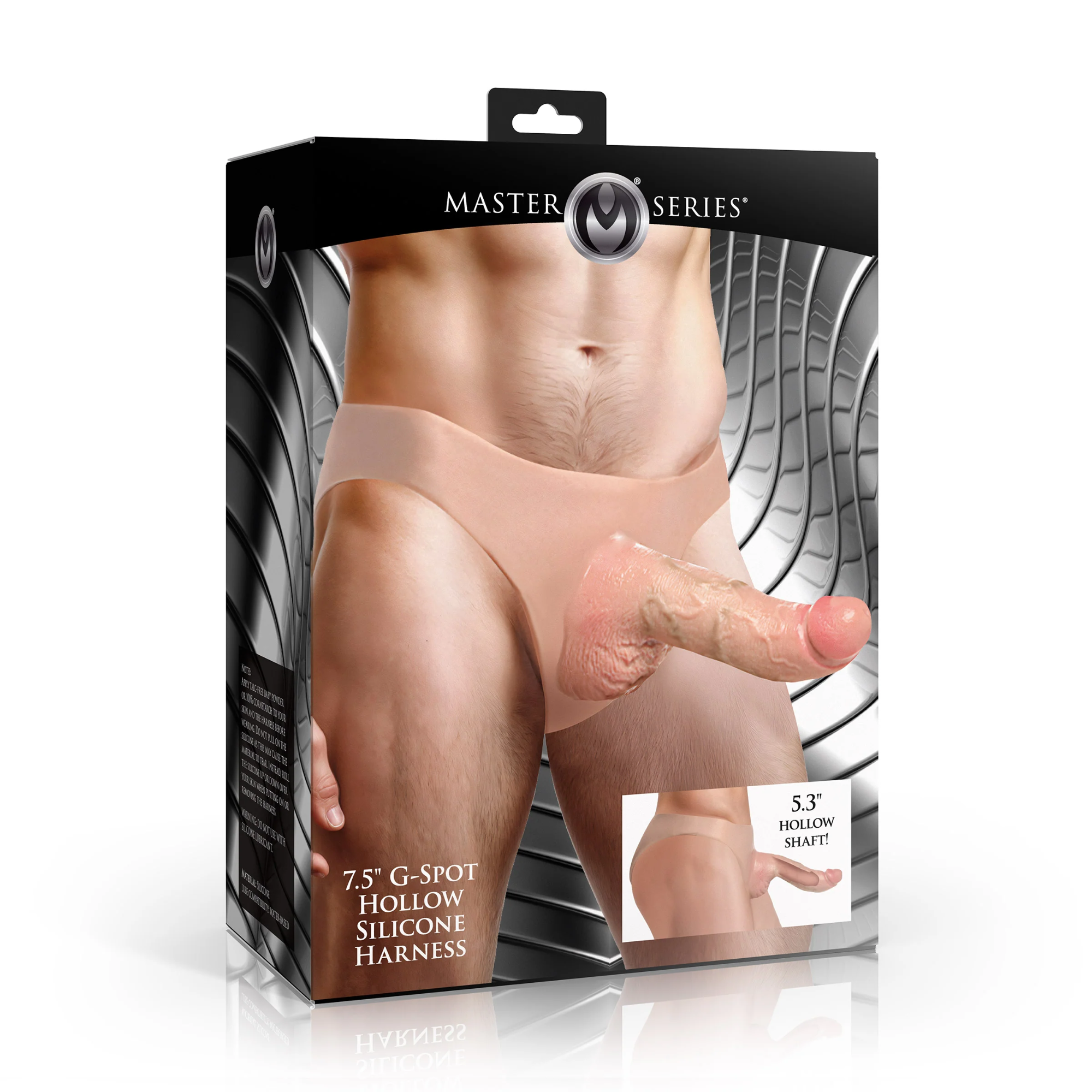 Master Series Curved 7.5" Hollow Silicone Strap-On - Hits The G-Spot & P-Spot With Each Thrust!