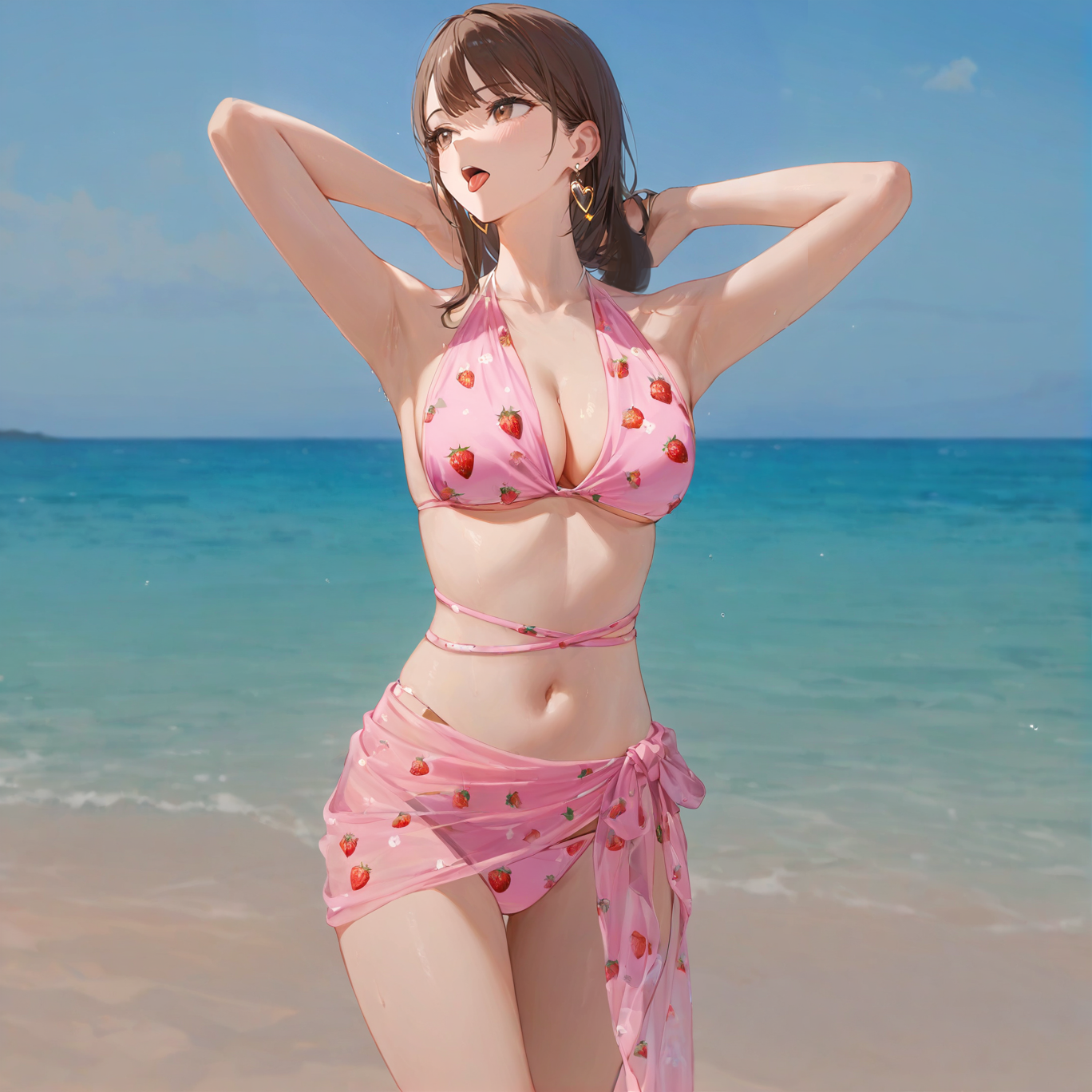 Strawberry Lace-up Swimsuit Uniform