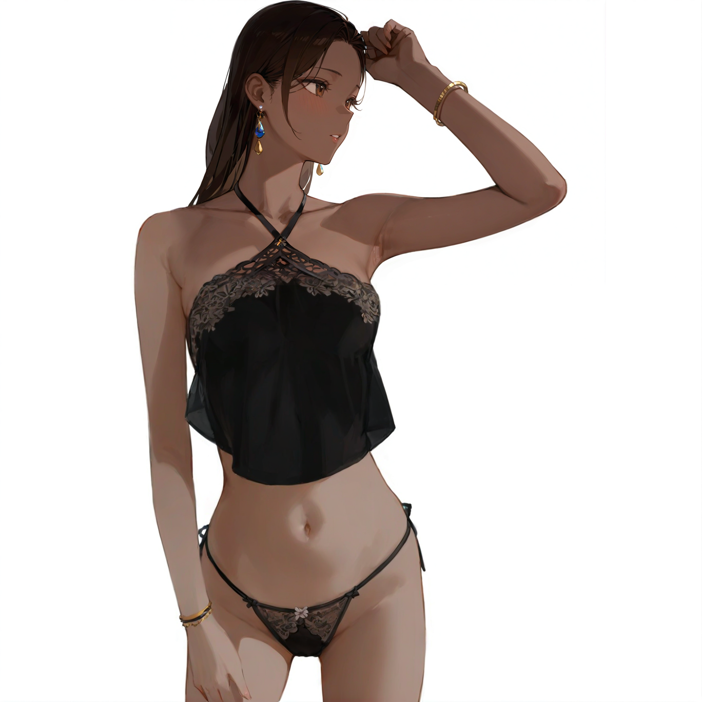 Satin retro bellyband set