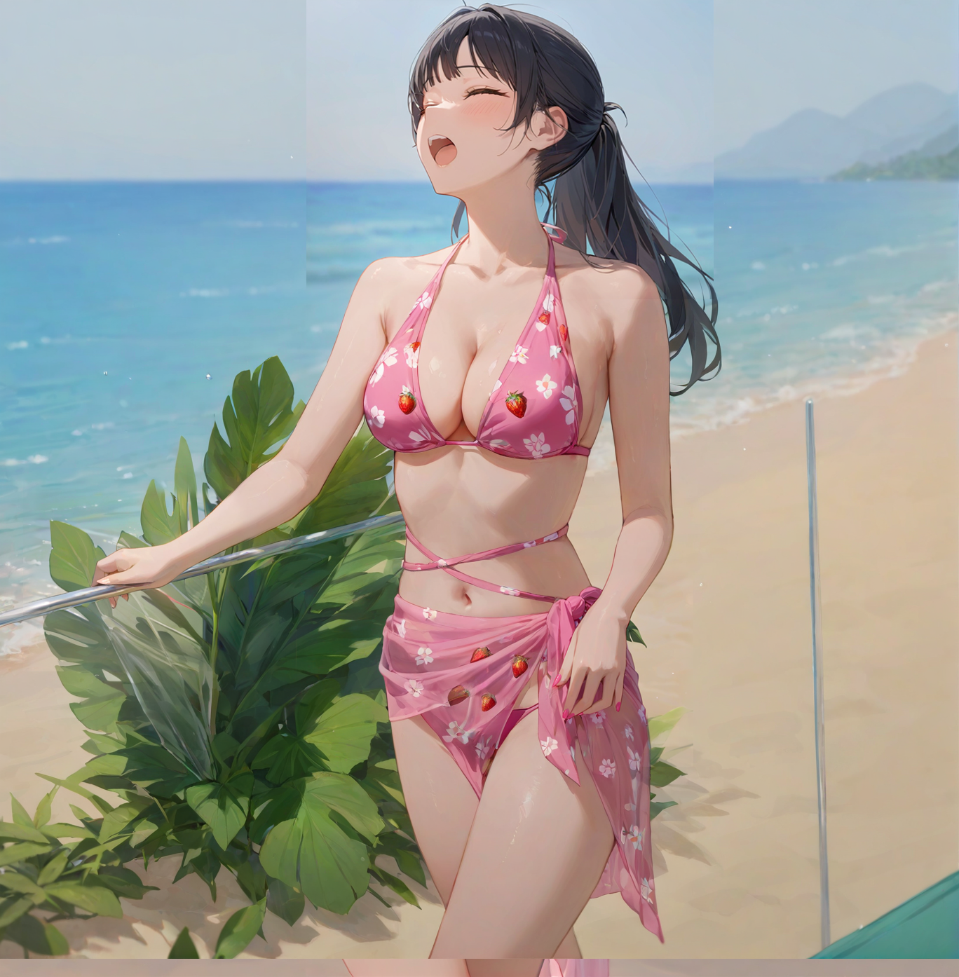 Strawberry Lace-up Swimsuit Uniform