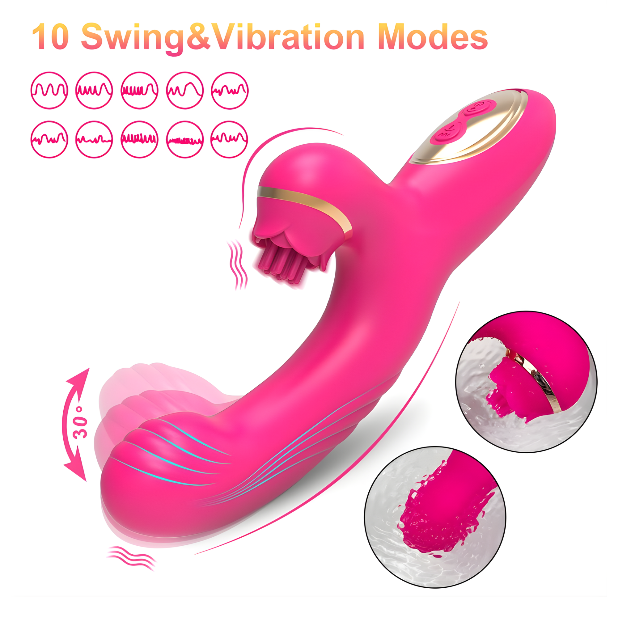 Fingering Clit Tickling Dual Action Vibrator - Experience Blended 'O's from Pulsating Clit & Fingering G-Spot Play!