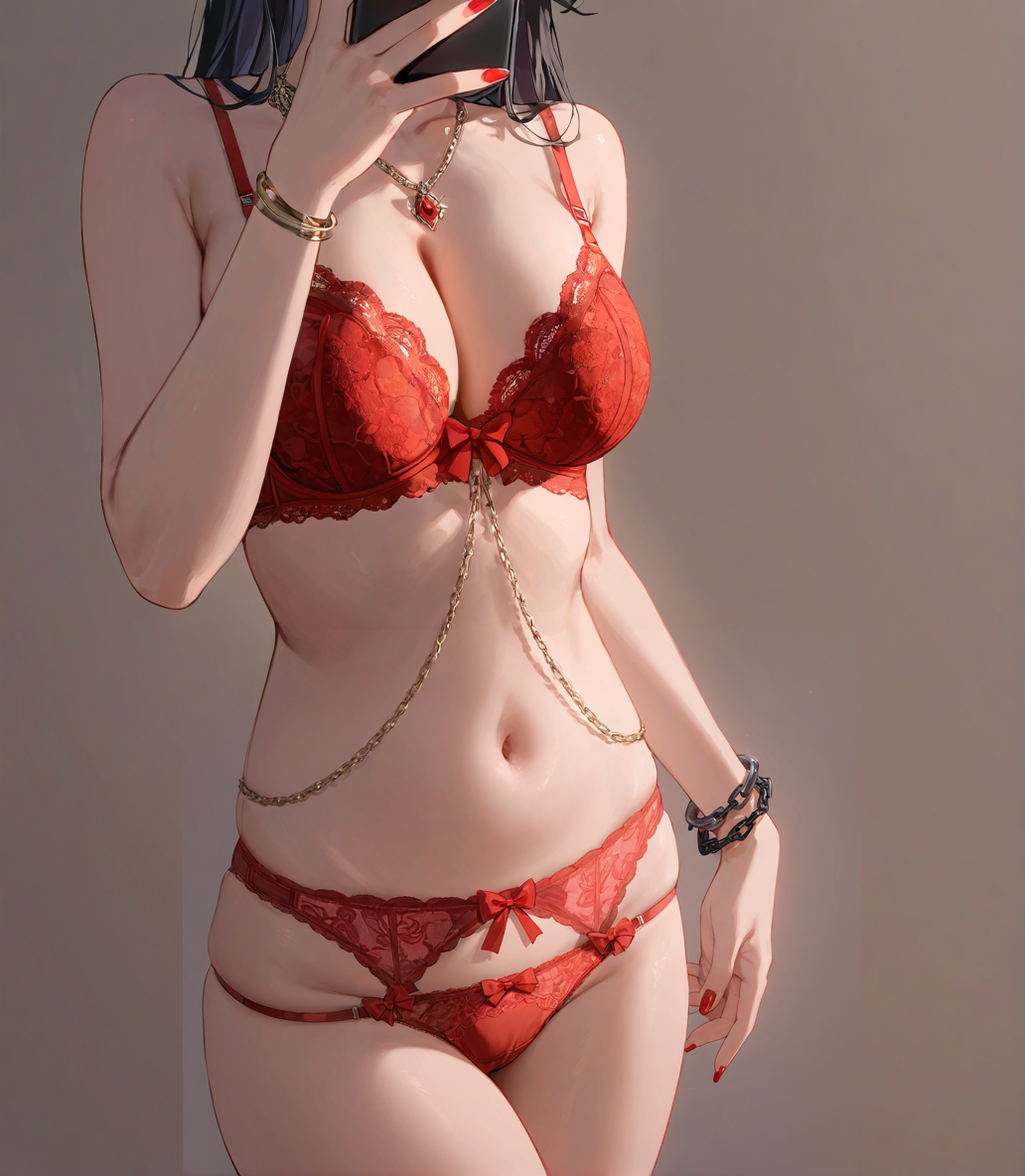 Lace hollow see-through belt waist chain set